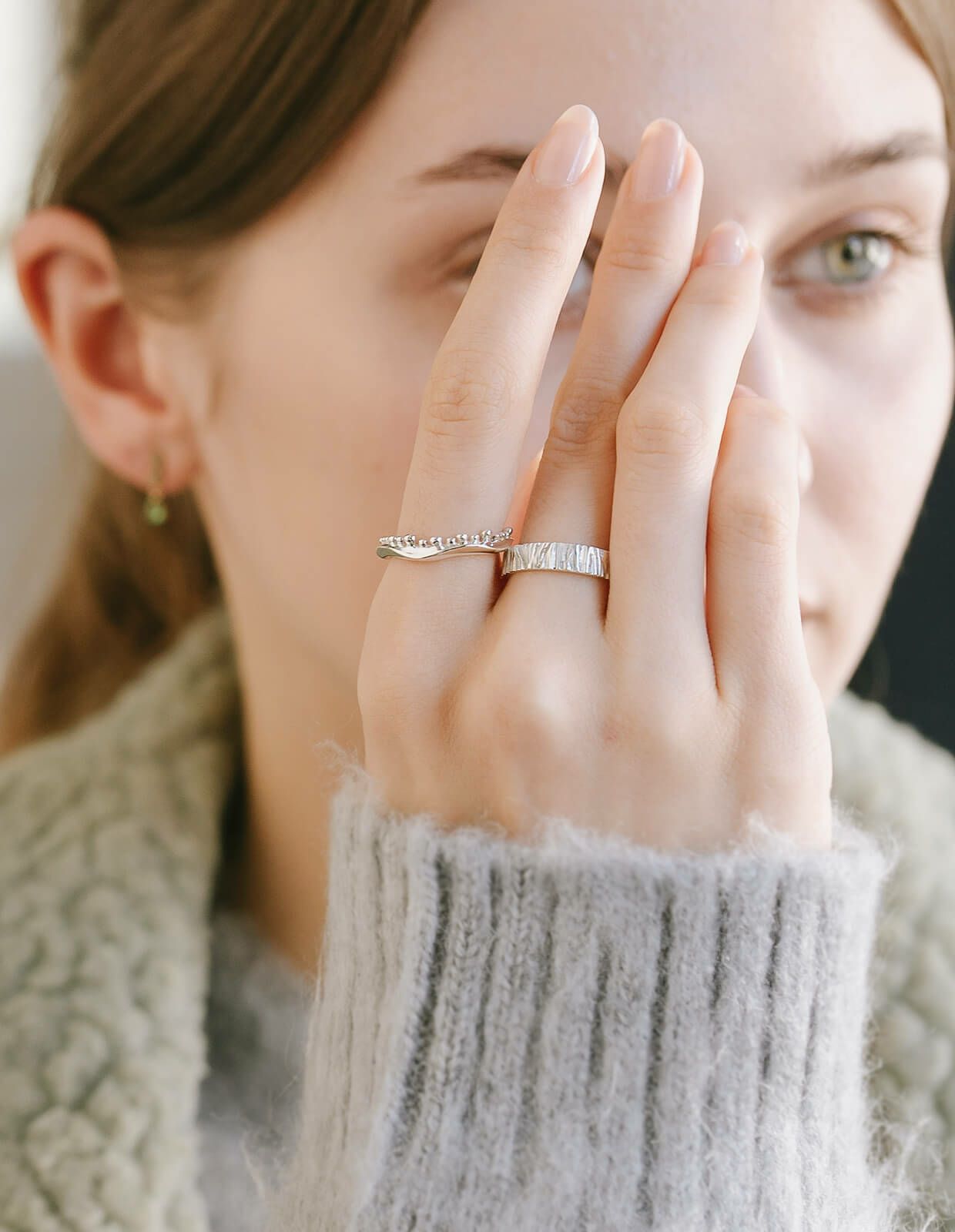 指輪レディースおしゃれリング指輪シルバーk18仕上げ【mielikki-koivu-ringミエリッキ・コイヴ】ワイドリング幅広マットゴールドマットシルバーシルバー925シンプル18金リングシンプルゴールドシルバーリングニッケルフリーファッションリング