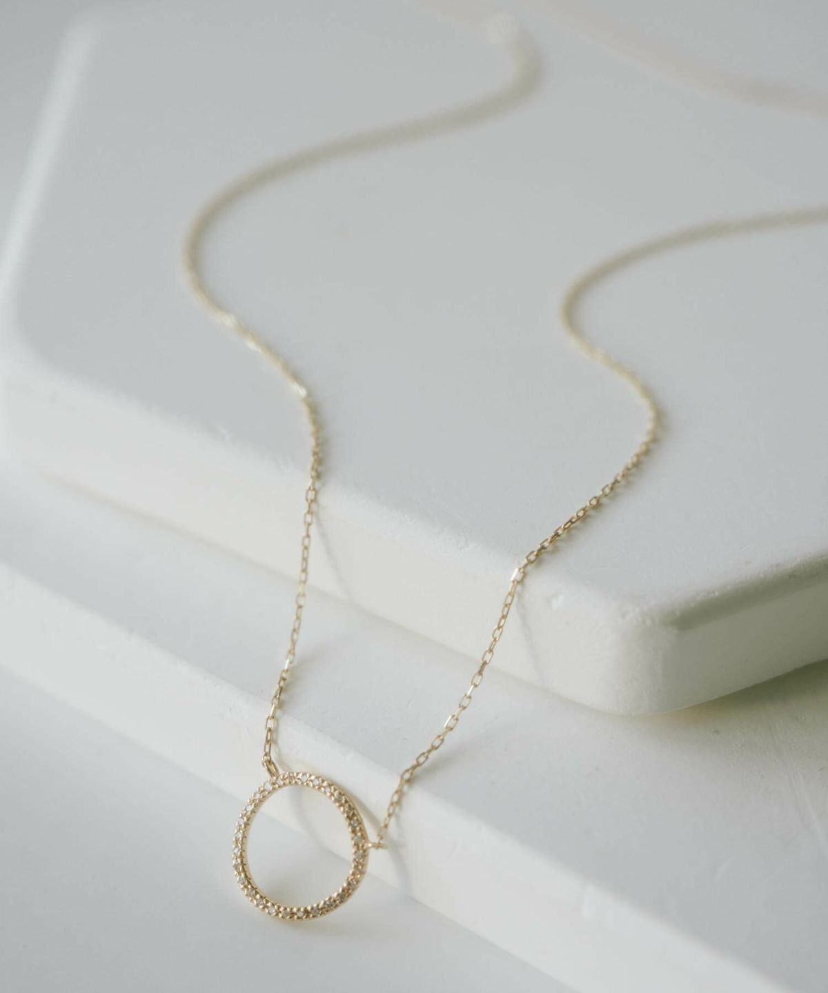 ネックレスレディースシンプルk10【fossole-nkフォッソーレ】10k10金ダイヤモンドネックレスチェーン長さ調節金属アレルギー対応ゴールドスキンジュエリー大人可愛いコーデ30代冬シンプル華奢細身大人可愛いおしゃれ誕生日プレゼント女性