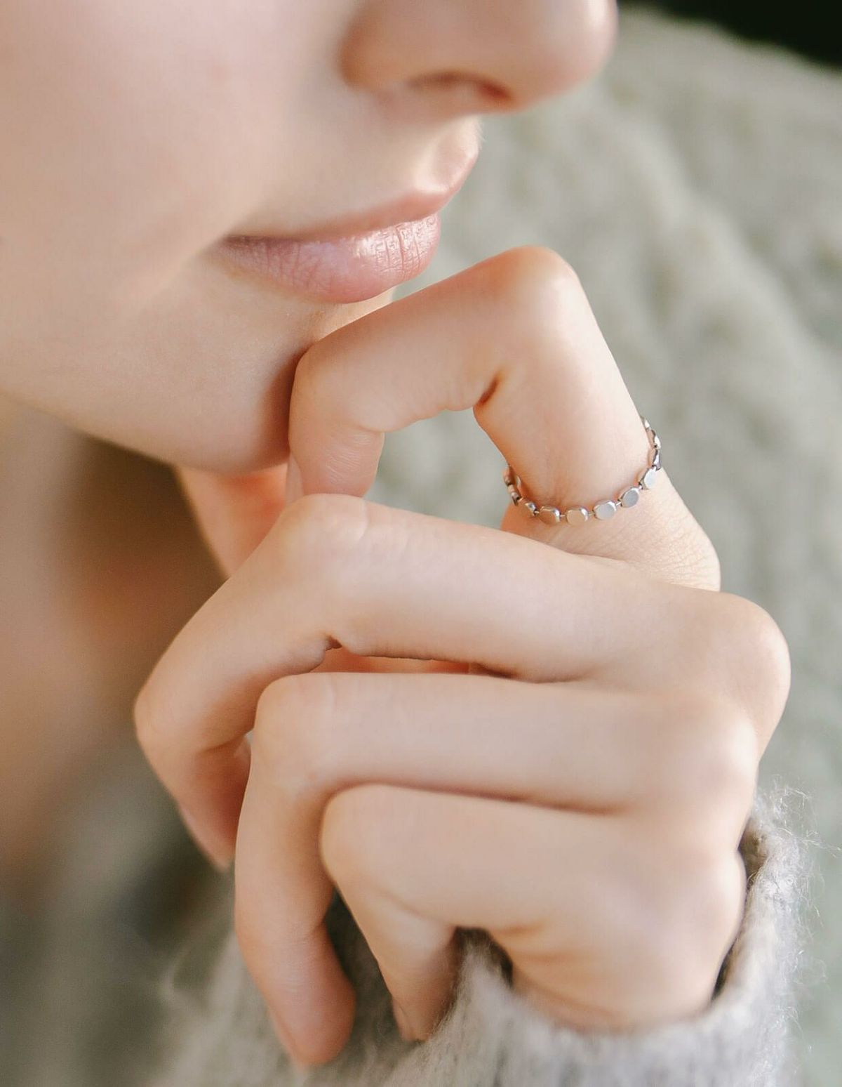 ドットリング指輪レディースシルバーk18仕上げ【kivia-ringキヴィア】ドットリングリングシルバー925ゴールドシンプル18k18金人差し指リング9号11号13号華奢細い重ねづけシンプルシルバーリングニッケルフリーファッションリング