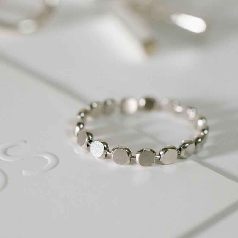 ドットリング指輪レディースシルバーk18仕上げ【kivia-ringキヴィア】ドットリングリングシルバー925ゴールドシンプル18k18金人差し指リング9号11号13号華奢細い重ねづけシンプルシルバーリングニッケルフリーファッションリング