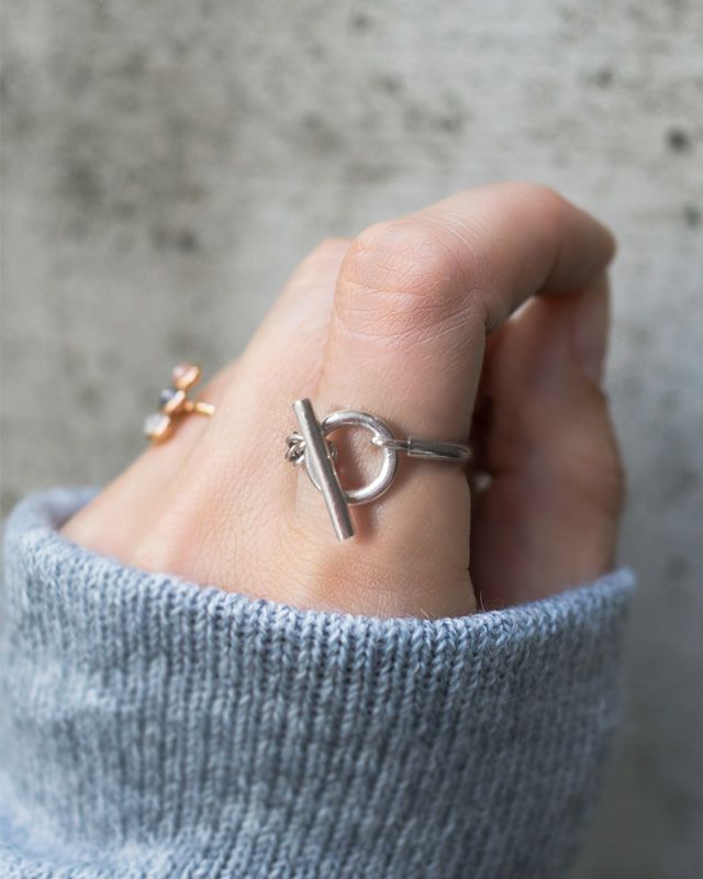 オパレデザイン丸リング【ファイ】シルバー925留め具モチーフあずきチェーンphii