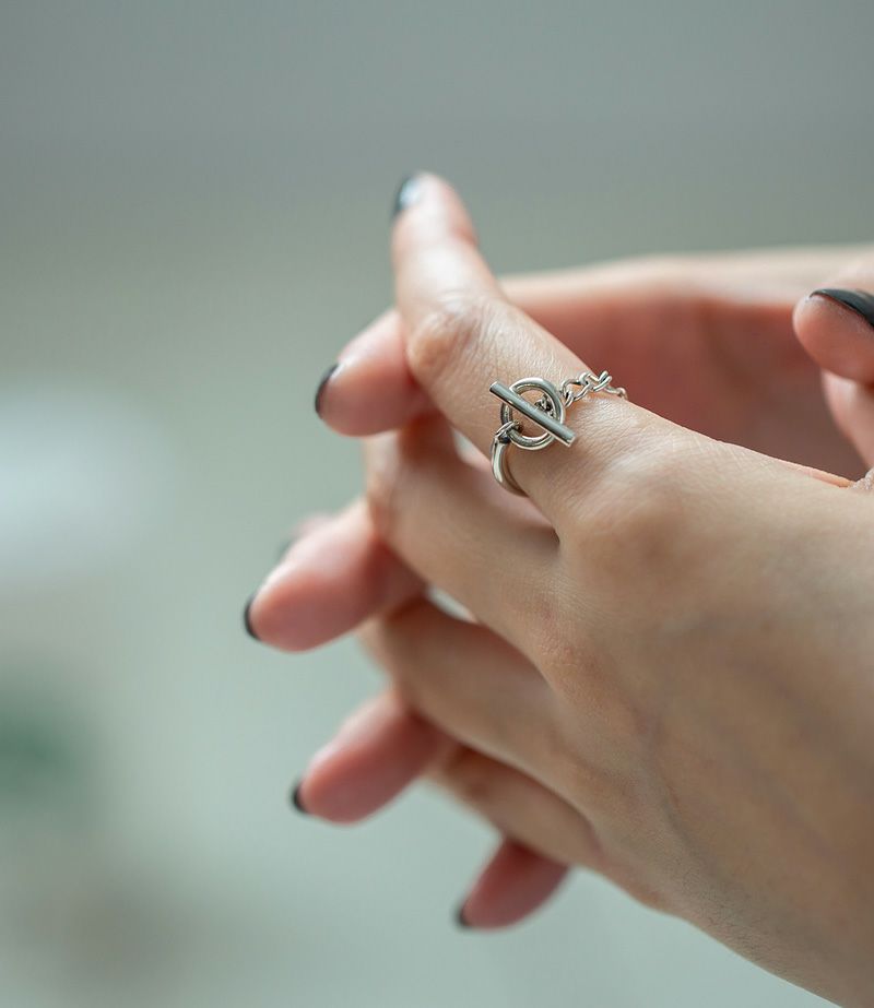 オパレデザイン丸リング【ファイ】シルバー925留め具モチーフあずきチェーンphii