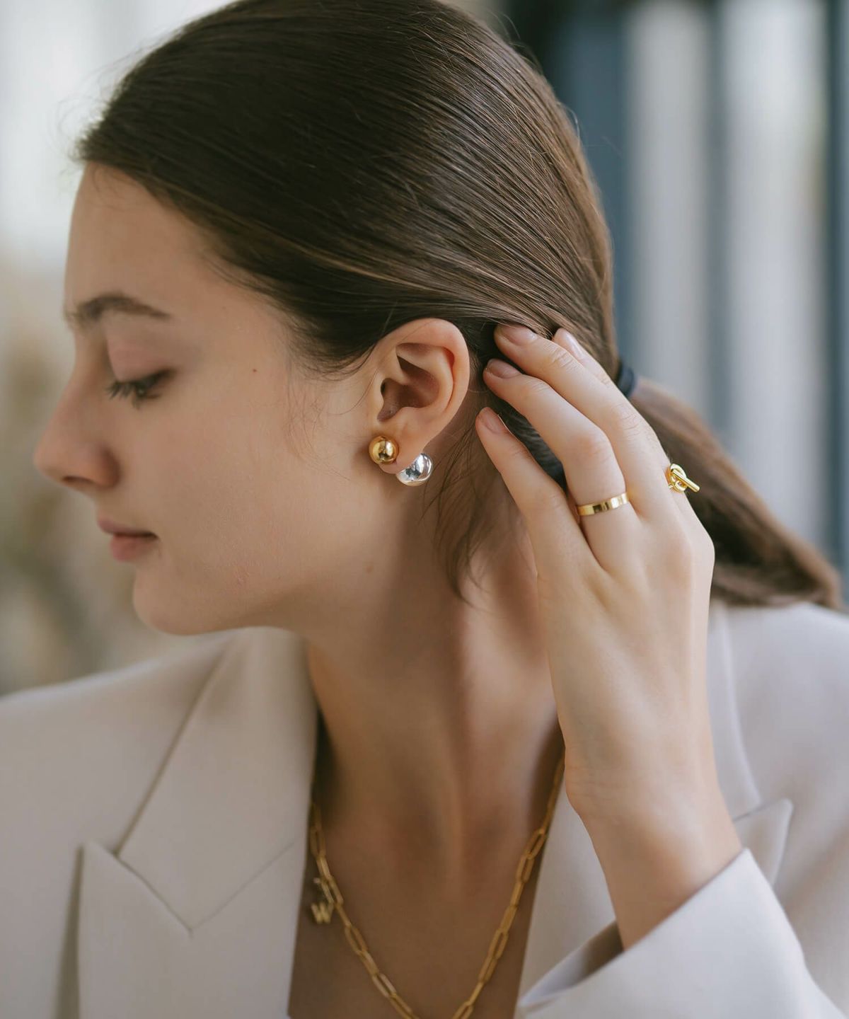 【片耳用】金属アレルギー対応 シルバー ピアス 【Pallo パロ】 silver925 シルバー925 バックキャッチピアス ダブルキャッチ シルバーピアス 大ぶり 丸玉 シルバー トライバルピアス レトロ