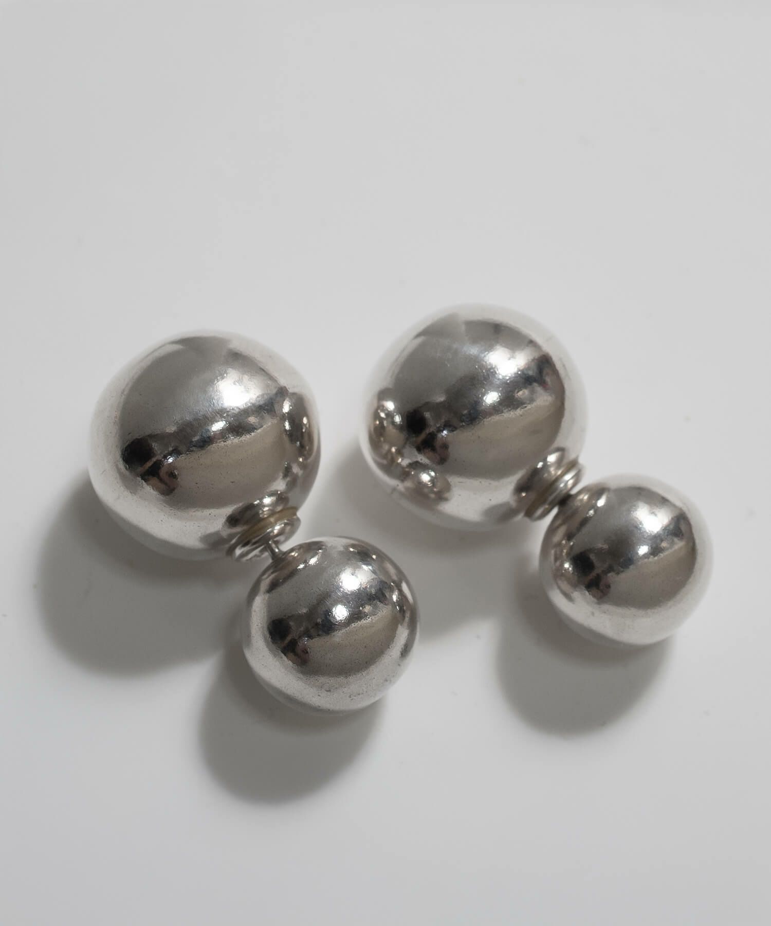 【片耳用】金属アレルギー対応 シルバー ピアス 【Pallo パロ】 silver925 シルバー925 バックキャッチピアス ダブルキャッチ シルバーピアス 大ぶり 丸玉 シルバー トライバルピアス レトロ