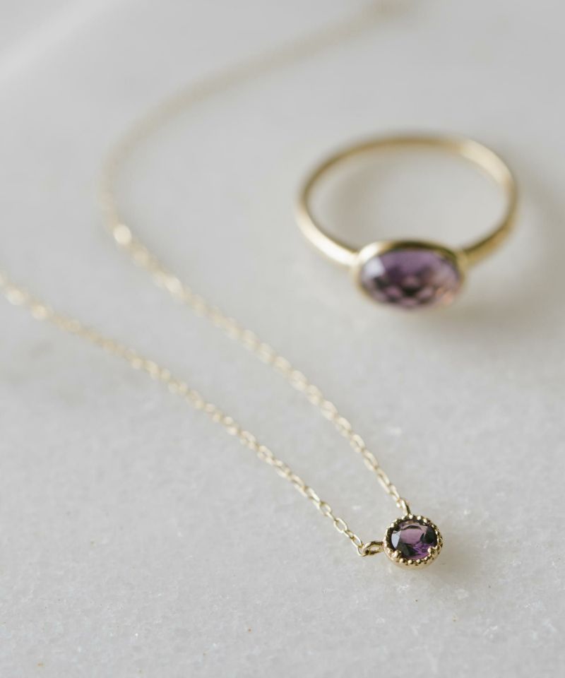 アメジスト ブルートパーズ ネックレス ペンダント 天然石 チェーン K10 【gloa-fem-nk グロア・フェム】 10金 ネックレス レディース アメシスト イエローゴールド 10K 金属アレルギー 対応 ゴールド おしゃれ 誕生石 ネックレス パワーストーン お守り