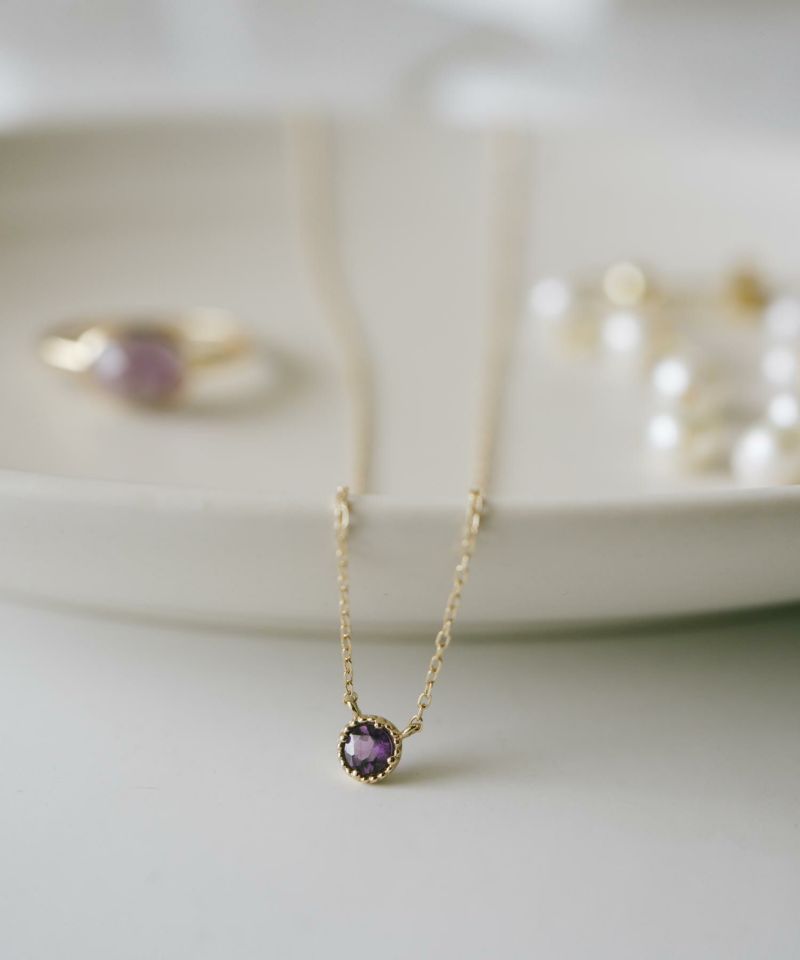 アメジスト ブルートパーズ ネックレス ペンダント 天然石 チェーン K10 【gloa-fem-nk グロア・フェム】 10金 ネックレス レディース アメシスト イエローゴールド 10K 金属アレルギー 対応 ゴールド おしゃれ 誕生石 ネックレス パワーストーン お守り