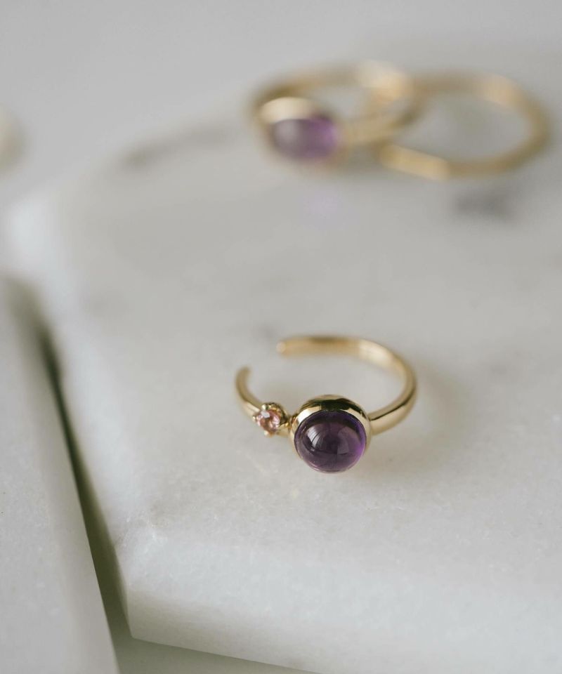 イヤーカフ金属アレルギー対応【lachtara-ettラフターラ・エット】イヤーカフレディース天然石アメジストガーネットアクセサリーK1010K10金ゴールドイヤーカフ可愛いシンプルキラキライヤーカフスイヤカフジュエリーノンホールピアスイヤリング