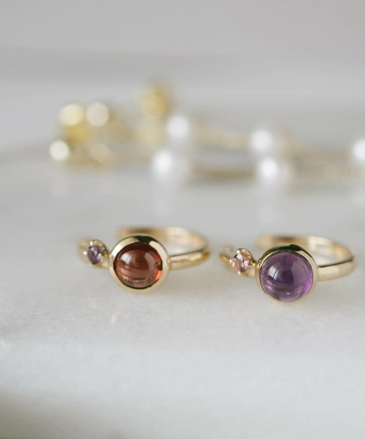 イヤーカフ金属アレルギー対応【lachtara-ettラフターラ・エット】イヤーカフレディース天然石アメジストガーネットアクセサリーK1010K10金ゴールドイヤーカフ可愛いシンプルキラキライヤーカフスイヤカフジュエリーノンホールピアスイヤリング