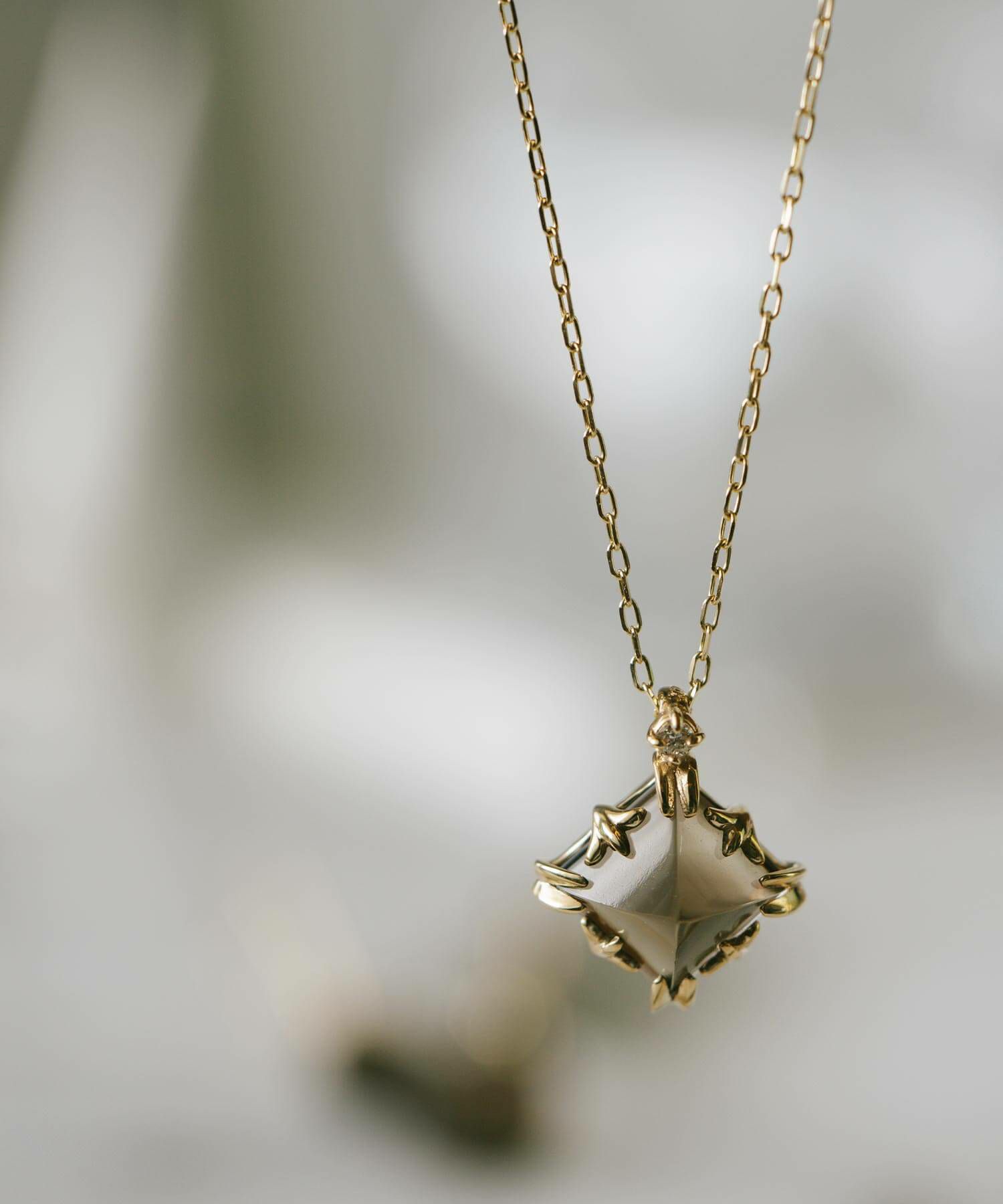 ブランド ネックレス チェーン スモーキークォーツ【tetra-atta-nk  