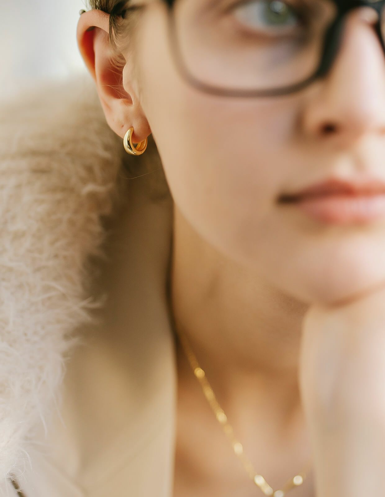 金属アレルギー対応ピアスフープ小さめ【kyklos-moonキクロス・ムーン】中折れ式シルバー925フープピアス18K仕上げシルバーピアスゴールドk18小ぶりピアスSilver92518金ニッケルフリーピアスシンプルレディース