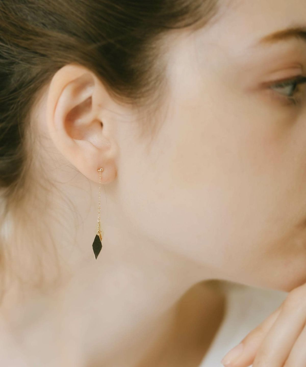 ひし形ゴールドピアスアレルギー対応シンプル【quercuクエルク】ピアスゴールドロング揺れるピアスレディース20代30代40代50代普段使いシンプルk10ネックレスチェーン10k10金クリスマスプレゼント彼女ギフト還暦祝い女性プレゼントかわいい