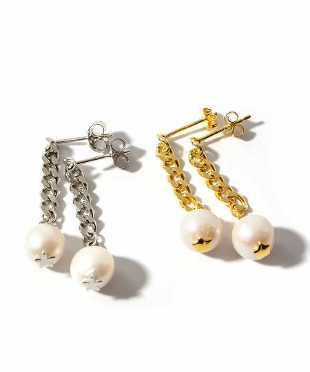 【訳ありアウトレット品】★通常価格→アウトレット価格 パール ピアス 揺れる ぶら下がり シルバー925 金属アレルギー対応 フープ 【Afrizo-Tva アフリジオ・トヴォ】 ピアス 18k 仕上げ 真珠 ピアス 普段 使い シルバー ゴールド ピアス ニッケルフリー シンプル ピアス