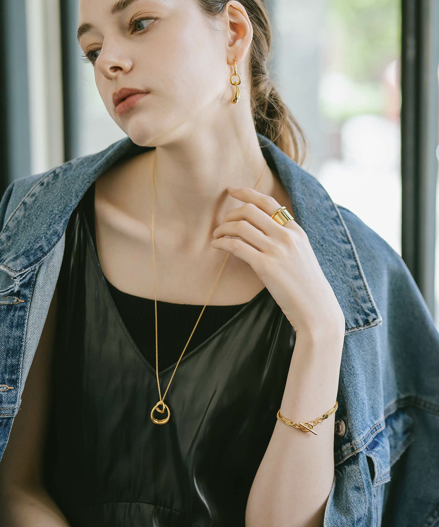 ネックレス 長め 大ぶり ロング ロングネックレス おおぶり レディース シルバー ゴールド ブランド