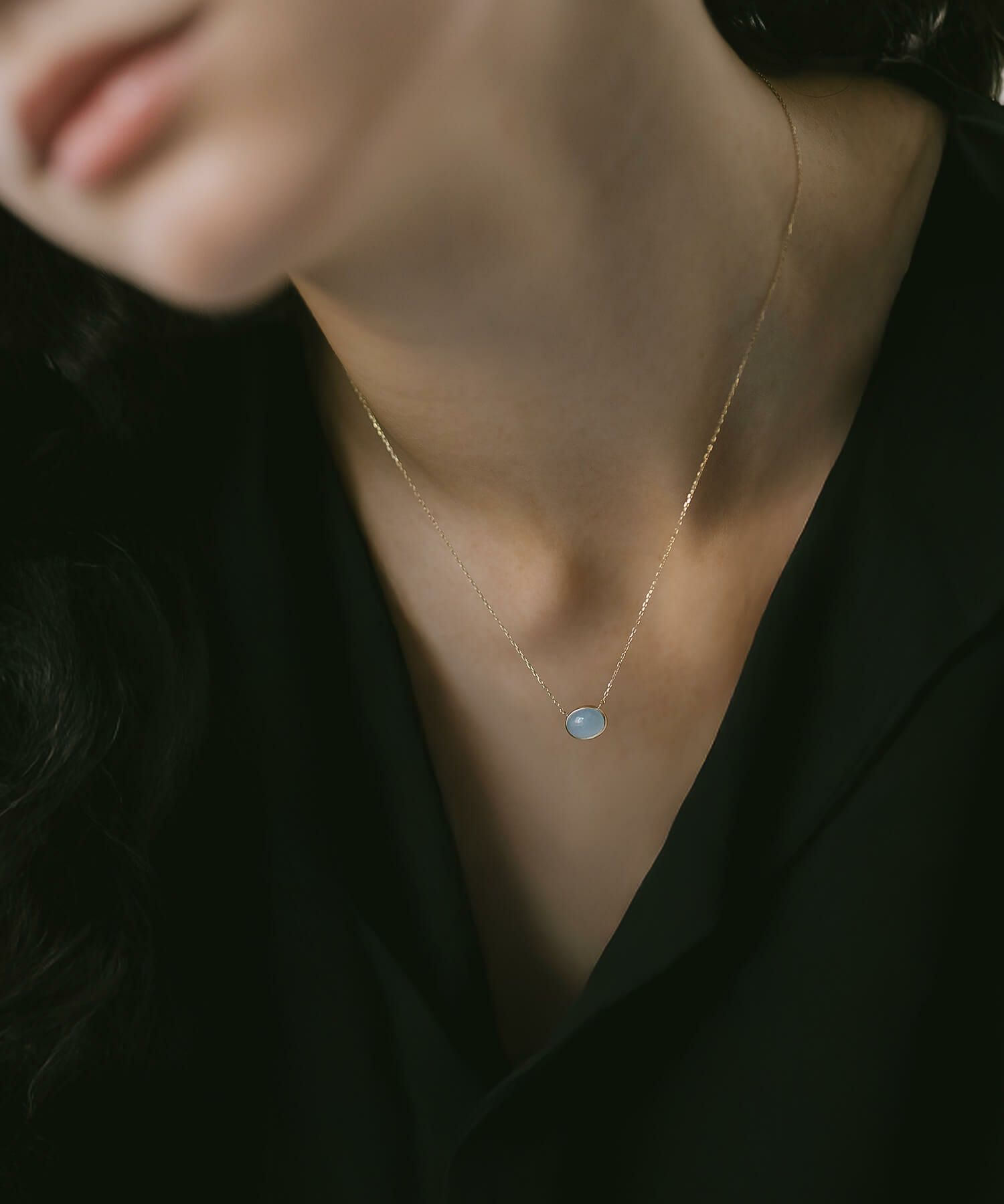 天然石ネックレスミルキーアクアマリンマンダリンガーネット【elia-treエリア・トレ】ネックレス大粒ペンダントトップ10K金属アレルギー対応楕円オーバル10金k10色ーゴールドオパールおしゃれシンプル誕生石ネックレスパワーストーンお守りオレンジ