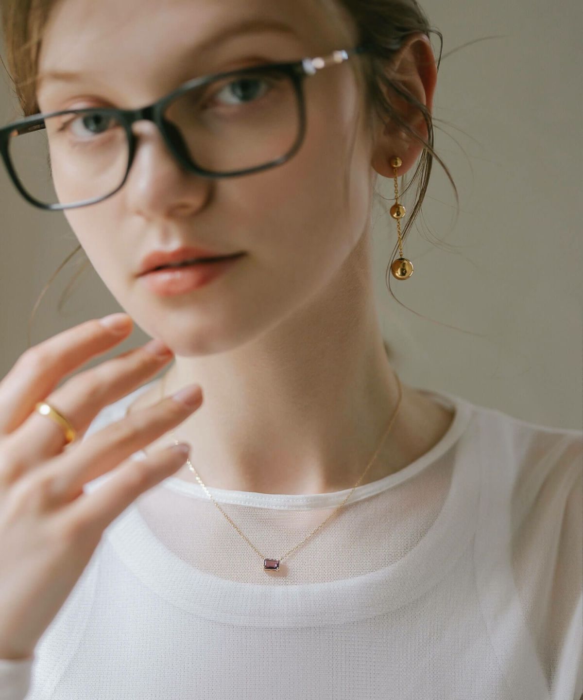 天然石 ネックレス  アメジスト ブルートパーズ イエローゴールド 【tetra-sju テトラ・フユ】 レクタングル 長方形 アメシスト ネックレス ペンダント ネックレス レディース 10K 金属アレルギー 対応 10金 k10 ゴールド おしゃれ 誕生石 ネックレス パワーストーン お守り