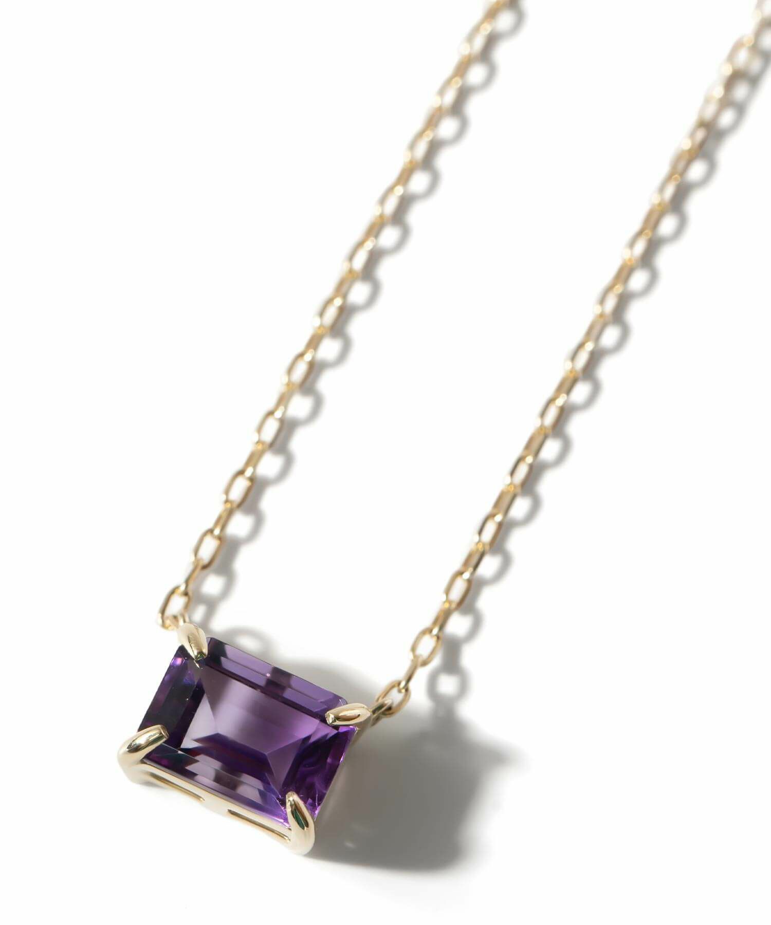 天然石 ネックレス  アメジスト ブルートパーズ イエローゴールド 【tetra-sju テトラ・フユ】 レクタングル 長方形 アメシスト ネックレス ペンダント ネックレス レディース 10K 金属アレルギー 対応 10金 k10 ゴールド おしゃれ 誕生石 ネックレス パワーストーン お守り