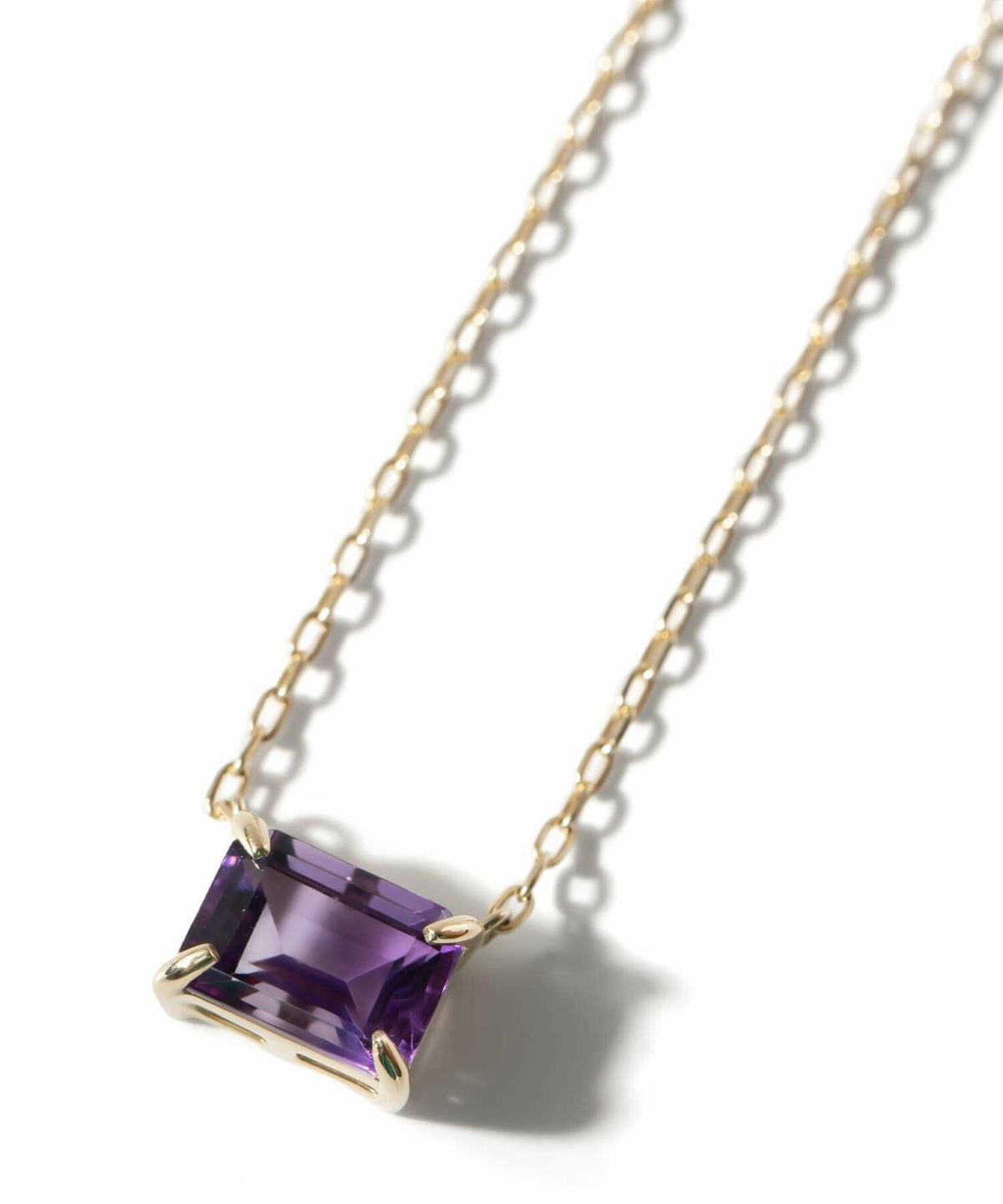 天然石 ネックレス  アメジスト ブルートパーズ イエローゴールド 【tetra-sju テトラ・フユ】 レクタングル 長方形 アメシスト ネックレス ペンダント ネックレス レディース 10K 金属アレルギー 対応 10金 k10 ゴールド おしゃれ 誕生石 ネックレス パワーストーン お守り