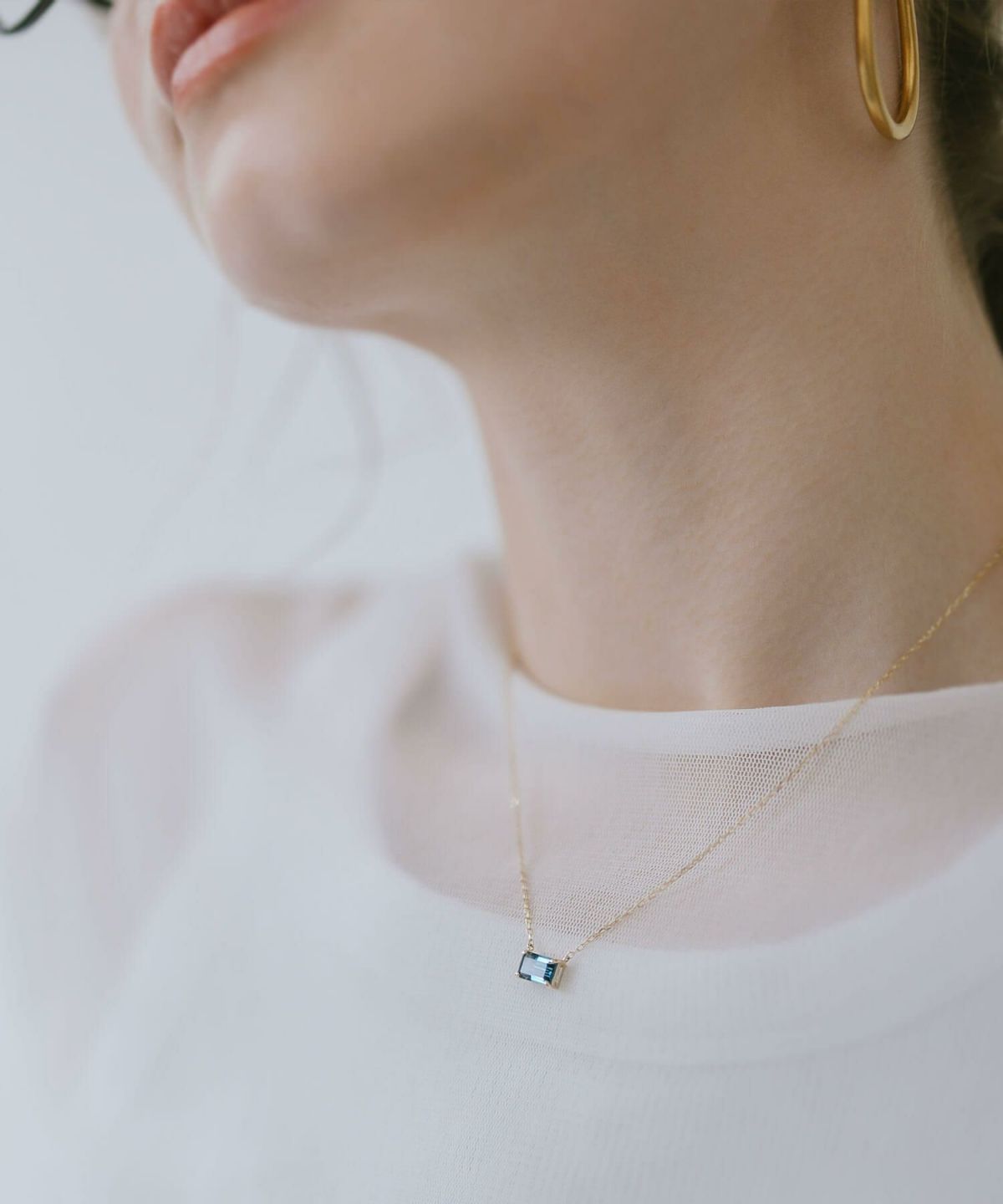 天然石 ネックレス  アメジスト ブルートパーズ イエローゴールド 【tetra-sju テトラ・フユ】 レクタングル 長方形 アメシスト ネックレス ペンダント ネックレス レディース 10K 金属アレルギー 対応 10金 k10 ゴールド おしゃれ 誕生石 ネックレス パワーストーン お守り