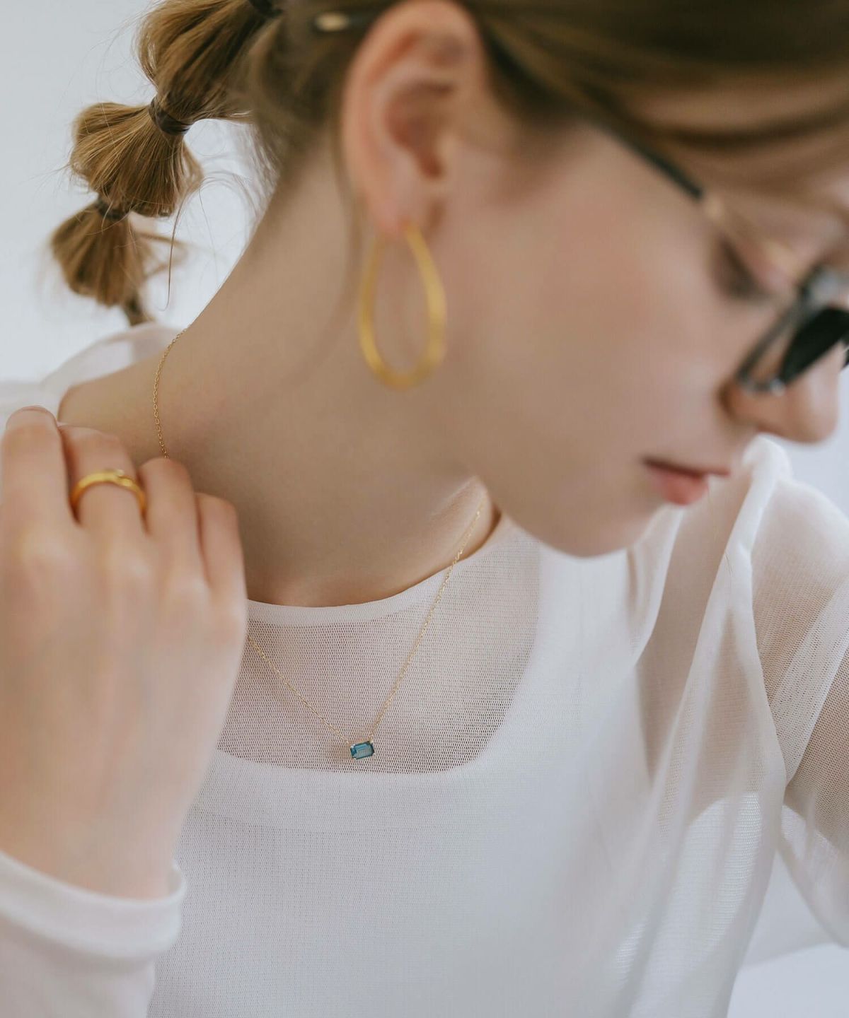 天然石 ネックレス  アメジスト ブルートパーズ イエローゴールド 【tetra-sju テトラ・フユ】 レクタングル 長方形 アメシスト ネックレス ペンダント ネックレス レディース 10K 金属アレルギー 対応 10金 k10 ゴールド おしゃれ 誕生石 ネックレス パワーストーン お守り