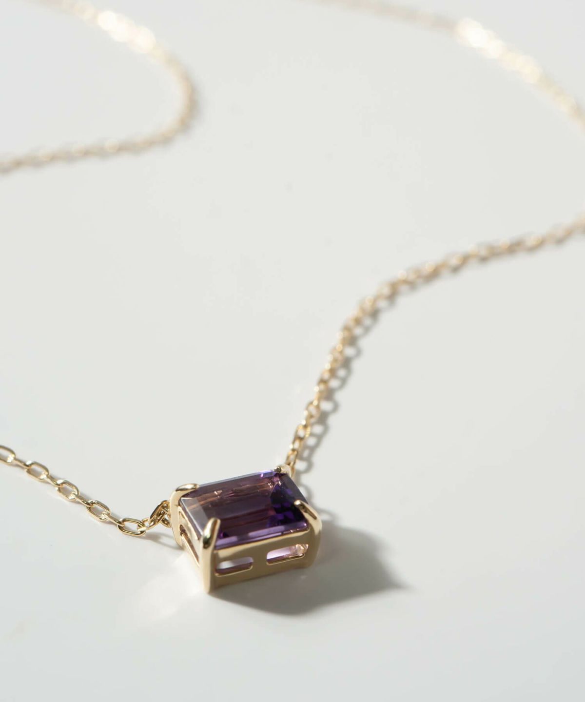 天然石 ネックレス  アメジスト ブルートパーズ イエローゴールド 【tetra-sju テトラ・フユ】 レクタングル 長方形 アメシスト ネックレス ペンダント ネックレス レディース 10K 金属アレルギー 対応 10金 k10 ゴールド おしゃれ 誕生石 ネックレス パワーストーン お守り