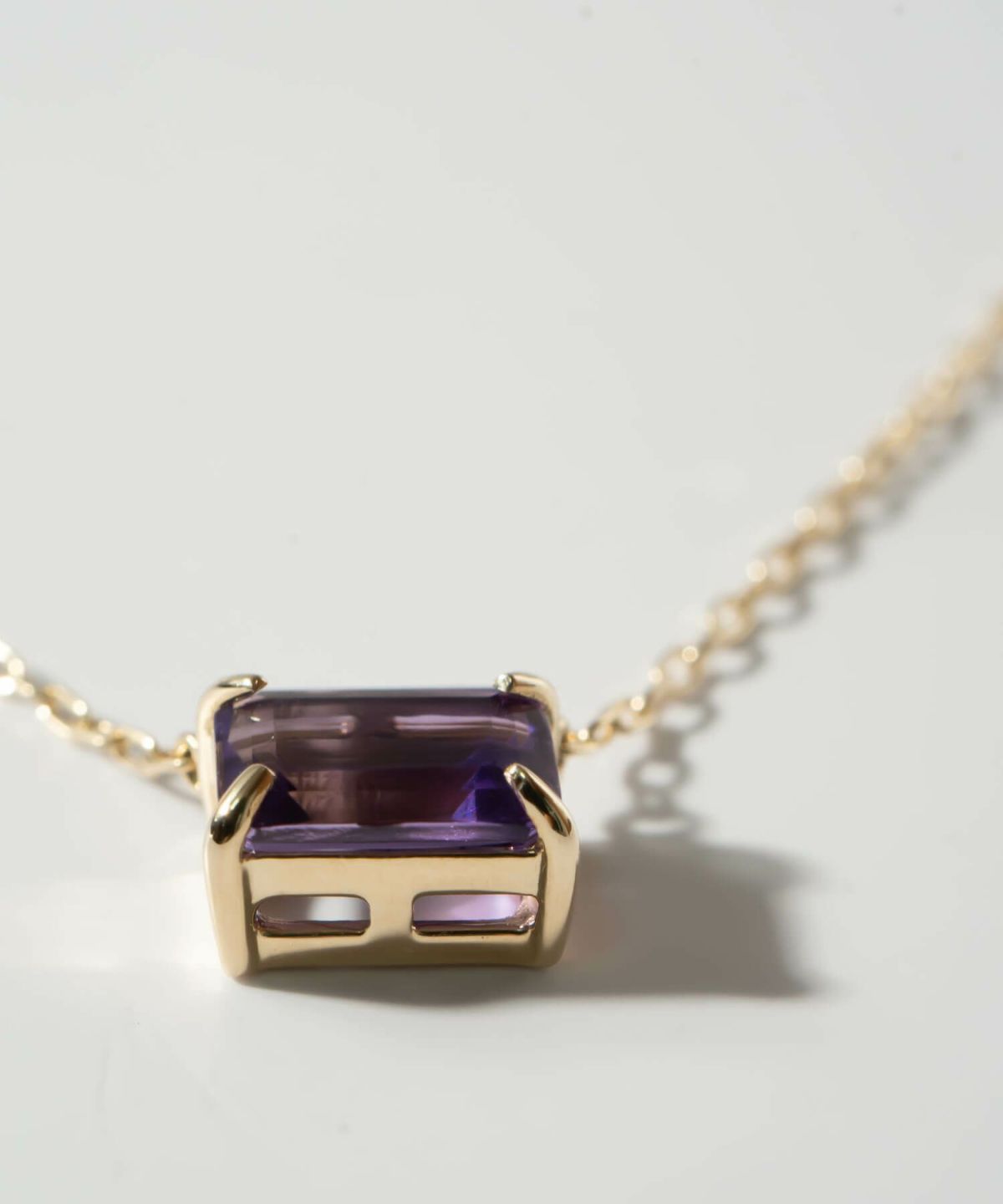 天然石 ネックレス  アメジスト ブルートパーズ イエローゴールド 【tetra-sju テトラ・フユ】 レクタングル 長方形 アメシスト ネックレス ペンダント ネックレス レディース 10K 金属アレルギー 対応 10金 k10 ゴールド おしゃれ 誕生石 ネックレス パワーストーン お守り
