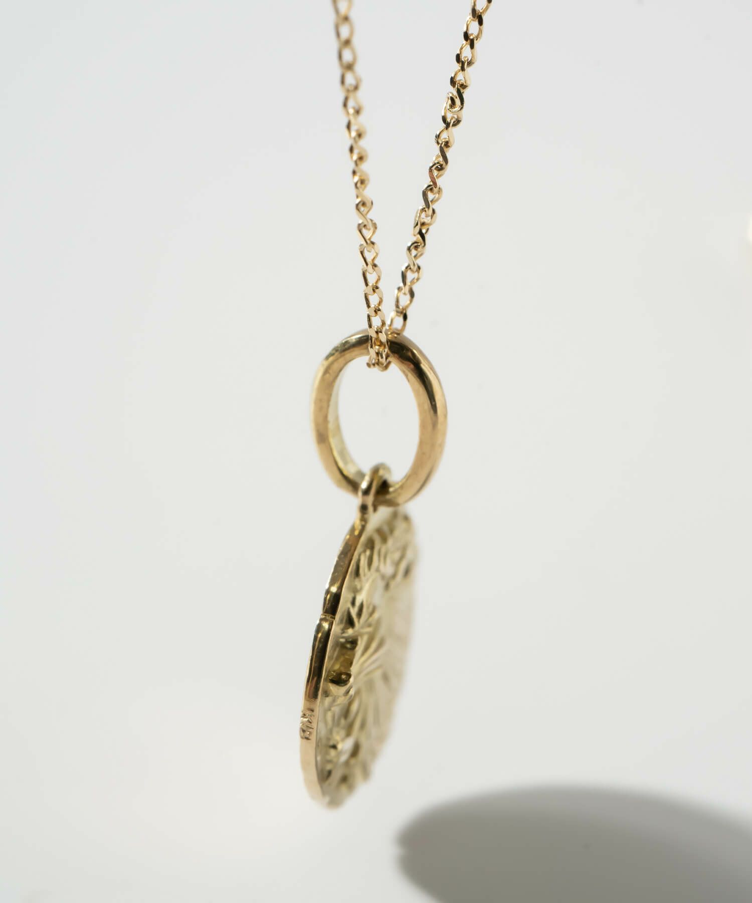 コインネックレスK1010Kレディースライオンアニマルモチーフ【rafolio-leoneラフォリオ・レオネ】コインネックレス金貨メダル10金リバーシブルネックレスゴールドネックレスゴールドペンダント丸ラウンド金属アレルギー対応小豆チェーン長さ45cm