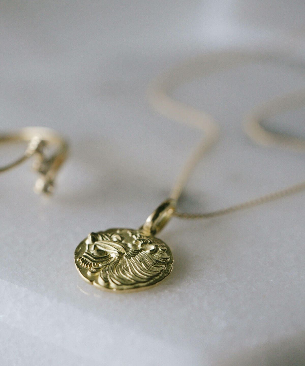 コインネックレスK1010Kレディースライオンアニマルモチーフ【rafolio-leoneラフォリオ・レオネ】コインネックレス金貨メダル10金リバーシブルネックレスゴールドネックレスゴールドペンダント丸ラウンド金属アレルギー対応小豆チェーン長さ45cm