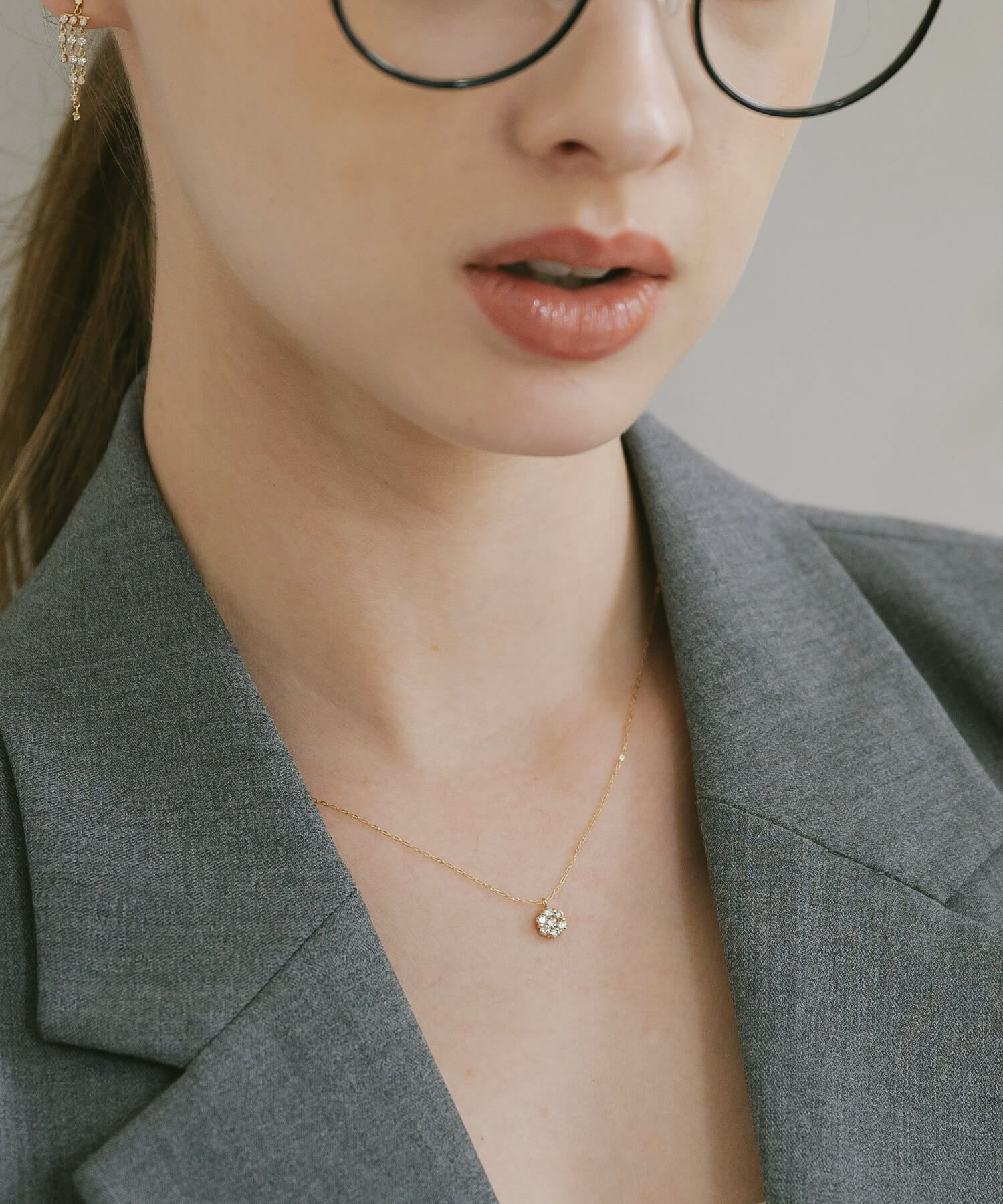 一粒ダイヤ 18k チェーン ネックレス レディース 金属アレルギー 【asteri-merope アステリ・メロぺ】 ダイヤモンド k18 ネックレス 18金 クリスマス ギフト 女性 プレゼント 大人 シンプル 華奢 緻密 細い 滑らか ネックレス 40cm 40センチ 上品