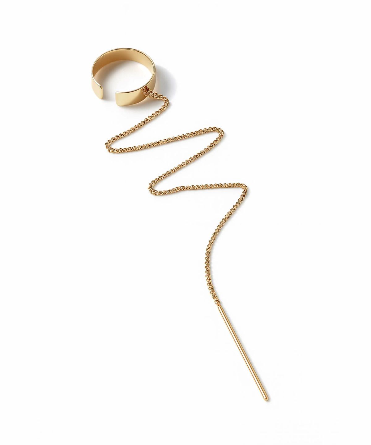 片耳 金属アレルギー対応 フープ イヤーカフ チェーン レディース メンズ 【flux-flat フラクス・フラット】 ピアス イヤリング イヤカフ 揺れる 丸 サークル 10金 イヤーカフス 華奢 k10 10k イエローゴールド サステナブル ジュエリー アクセサリー