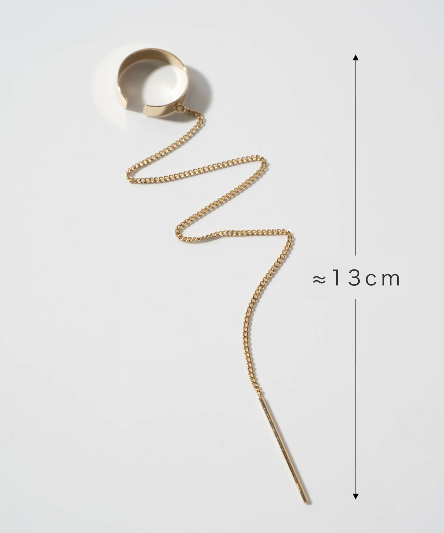 片耳 金属アレルギー対応 フープ イヤーカフ チェーン レディース メンズ 【flux-flat フラクス・フラット】 ピアス イヤリング イヤカフ 揺れる 丸 サークル 10金 イヤーカフス 華奢 k10 10k イエローゴールド サステナブル ジュエリー アクセサリー