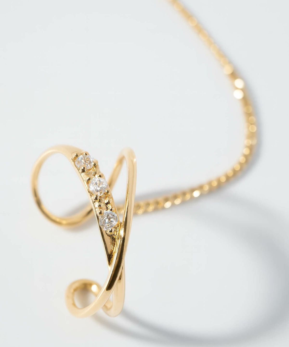 片耳 金属アレルギー対応 フープ イヤーカフ チェーン レディース メンズ 【flux-infini フラクス・アンフィニ】 ジルコニア フープ ピアス イヤカフ 揺れる イヤリング 丸 サークル 10金 イヤーカフス 華奢 k10 10k イエローゴールド サステナブル ジュエリー アクセサリー