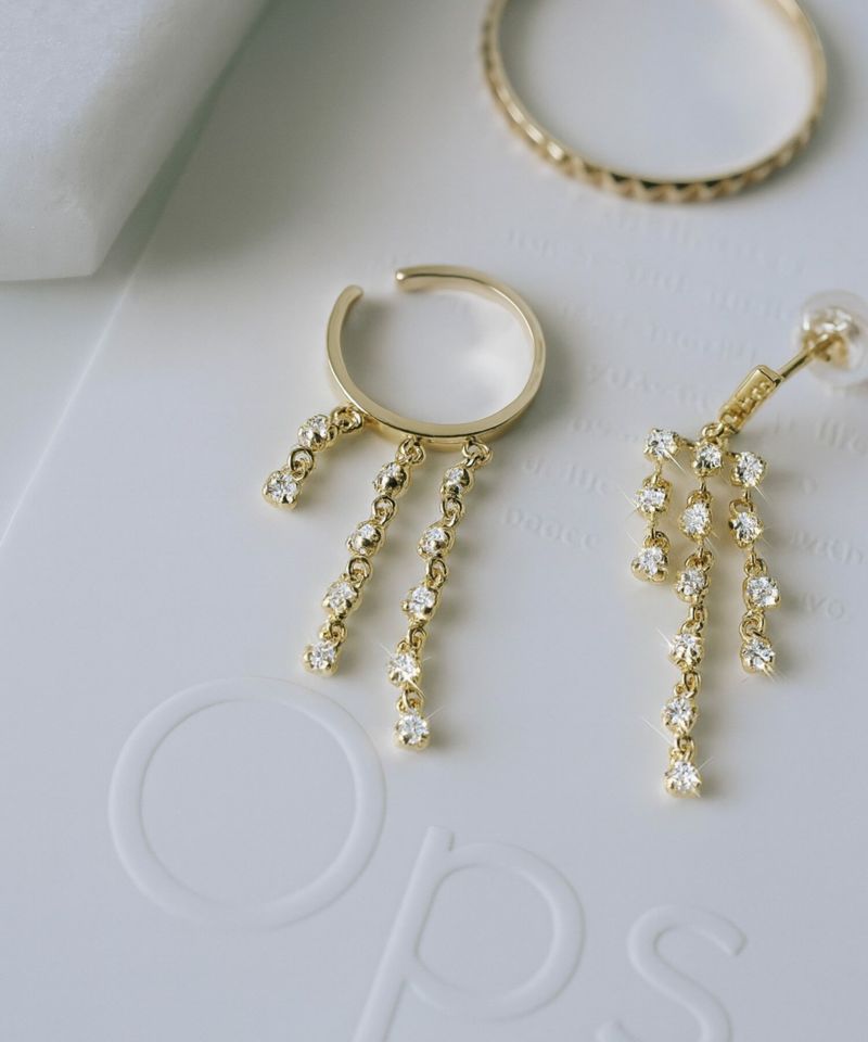 ジルコニア ピアス イヤリング イヤーカフ 金属アレルギー 対応 【meteor ミティオル】 ピアス 揺れるタイプ かわいい キラキラ 10金 K10 ピアス 10K スタッドピアス ゴールド フープ イヤカフ 大人カジュアル レディース きれいめ シンプル 華奢 大人 可愛い 結婚式