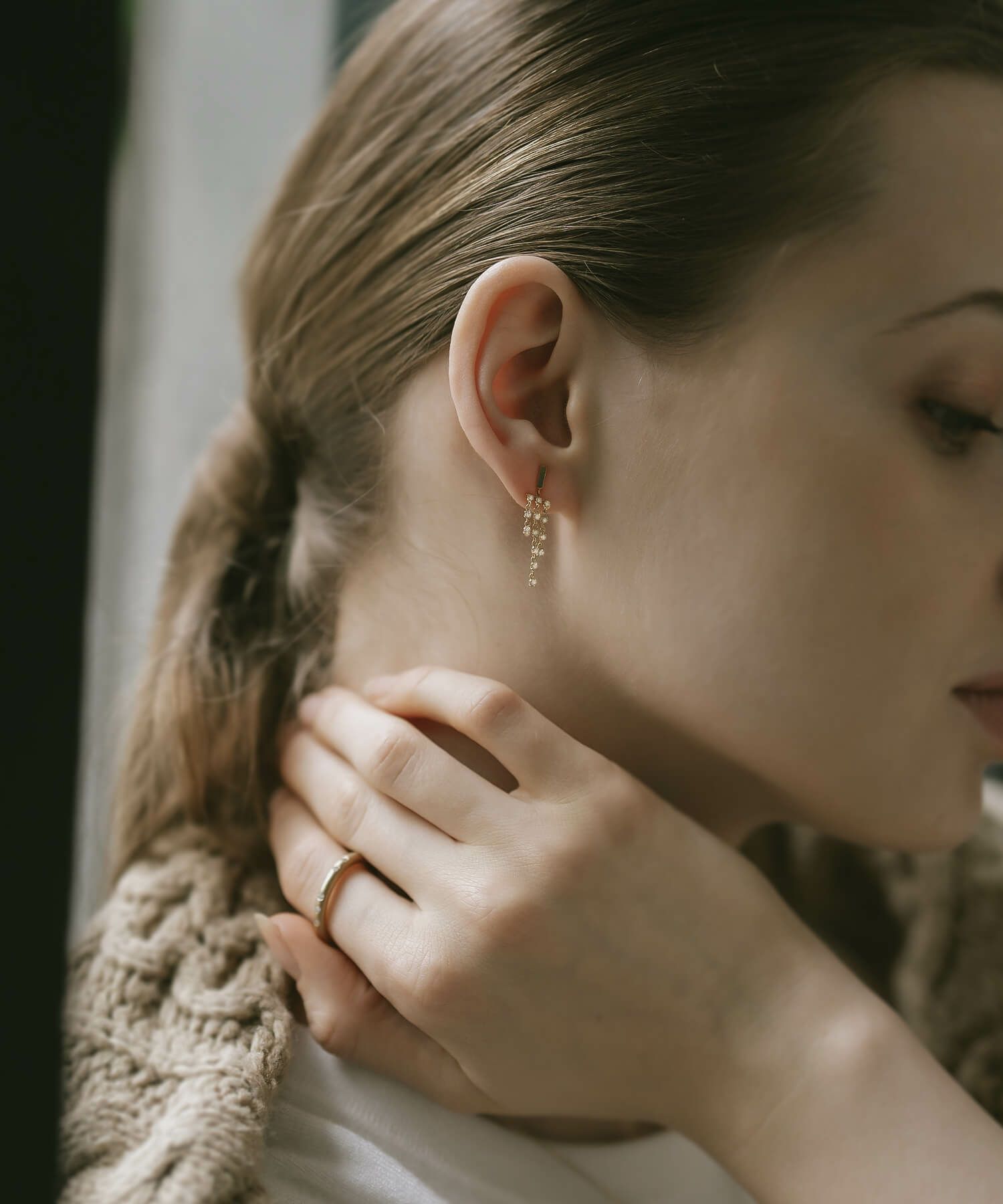 ジルコニア ピアス イヤリング イヤーカフ 金属アレルギー 対応 【meteor ミティオル】 ピアス 揺れるタイプ かわいい キラキラ 10金 K10 ピアス 10K スタッドピアス ゴールド フープ イヤカフ 大人カジュアル レディース きれいめ シンプル 華奢 大人 可愛い 結婚式