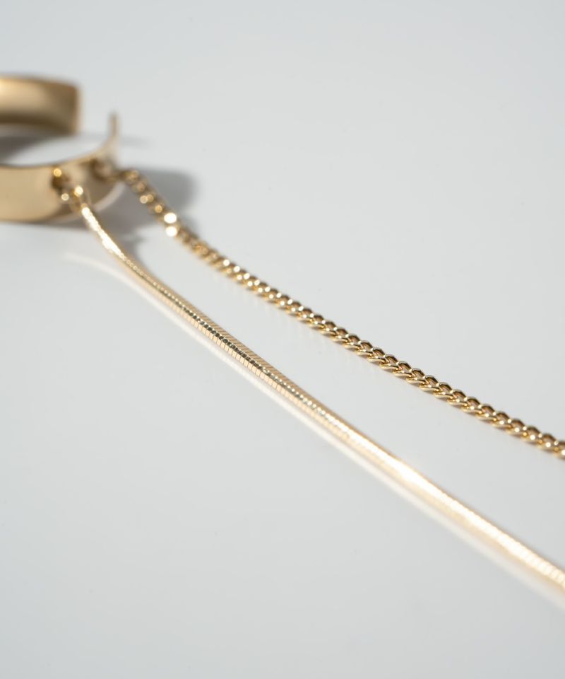 イヤーカフ レディース おしゃれ チェーン メンズ 【enlille-coda エンリル・コーダ】 片耳 イヤーカフ 金属アレルギー対応 ジルコニア 揺れる フープ イヤリング ゴールド ピアス イヤカフ カジュアル 丸 10金 イヤーカフス 華奢 k10 10k イエローゴールド サステナブル