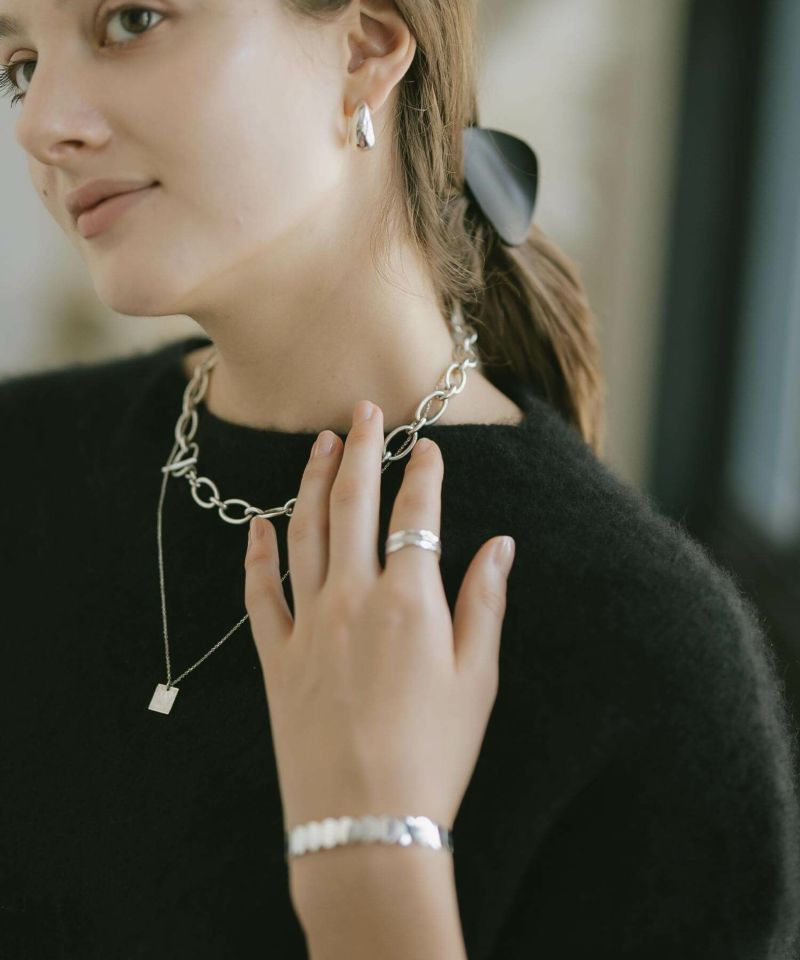 【人気ブロガー着用】 ディスク コイン ネックレス 無地 レディース シンプル シルバー ネックレス 【Novac ノバック】  四角 スクエア 金属アレルギー対応 シルバー925 silver925 たたき 小豆チェーン 長さ48cm 51cm おしゃれ 大人 可愛い