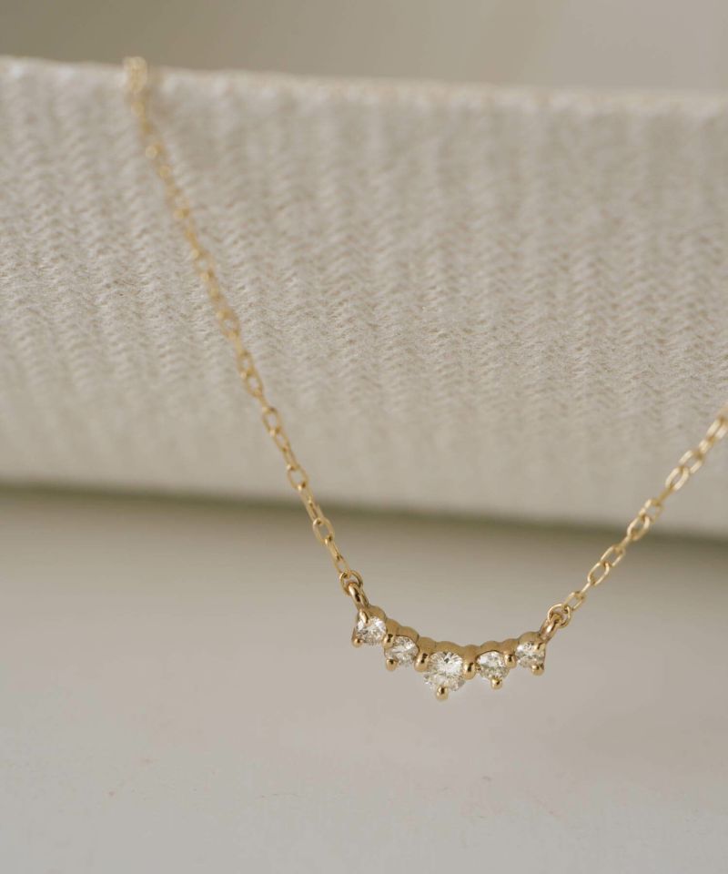 ダイヤモンド ネックレス レディース シンプル 大人 ゴールド 【palve-thorn パルヴェ・トルネ】 5連 ダイヤ ネックレス 華奢 ペンダントトップ 天然石 10金 ネックレス チェーン k10 10k 金属アレルギー 対応 イエローゴールド おしゃれ 誕生石 子ども パワーストーン