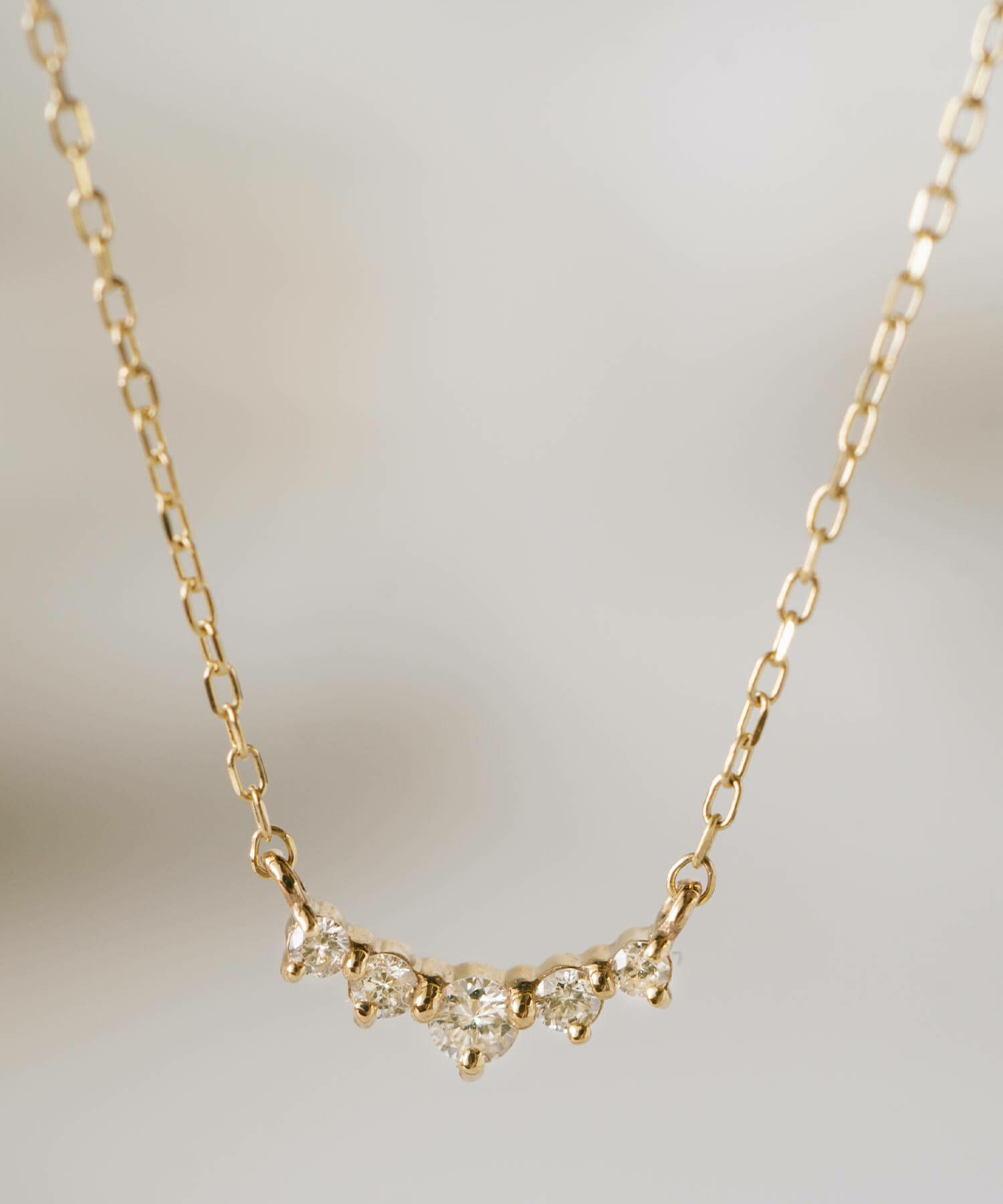 ダイヤモンド ネックレス レディース シンプル 大人 ゴールド 【palve-thorn パルヴェ・トルネ】 5連 ダイヤ ネックレス 華奢 ペンダントトップ 天然石 10金 ネックレス チェーン k10 10k 金属アレルギー 対応 イエローゴールド おしゃれ 誕生石 子ども パワーストーン