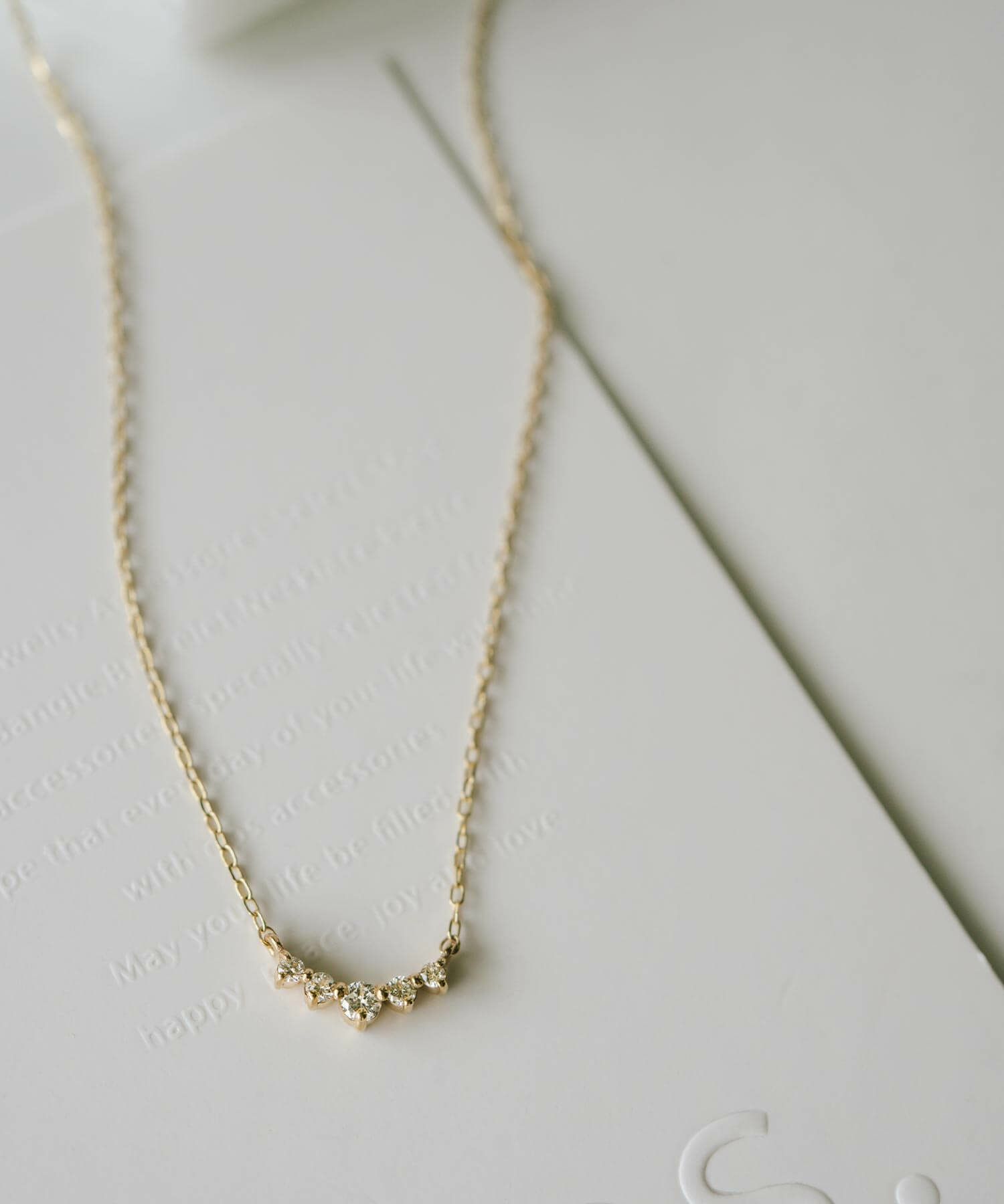 ダイヤモンド ネックレス レディース シンプル 大人 ゴールド 【palve-thorn パルヴェ・トルネ】 5連 ダイヤ ネックレス 華奢 ペンダントトップ 天然石 10金 ネックレス チェーン k10 10k 金属アレルギー 対応 イエローゴールド おしゃれ 誕生石 子ども パワーストーン