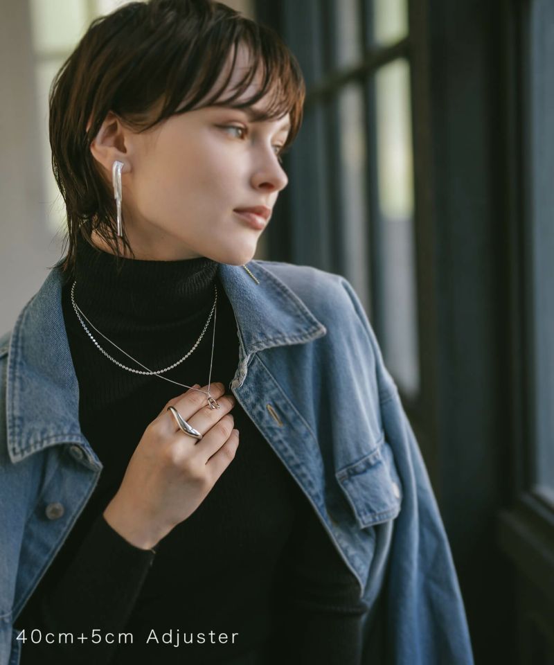 ネックレス レディース シンプル 【kivia-nk キヴィア・ネックレス】 チェーン だけ シルバー 925 大人 カジュアル 金属アレルギー ネックレスチェーンのみ ジュエリー ビーズ ネックレス シルバー かわいい おしゃれ 20代 30代 40代 50代