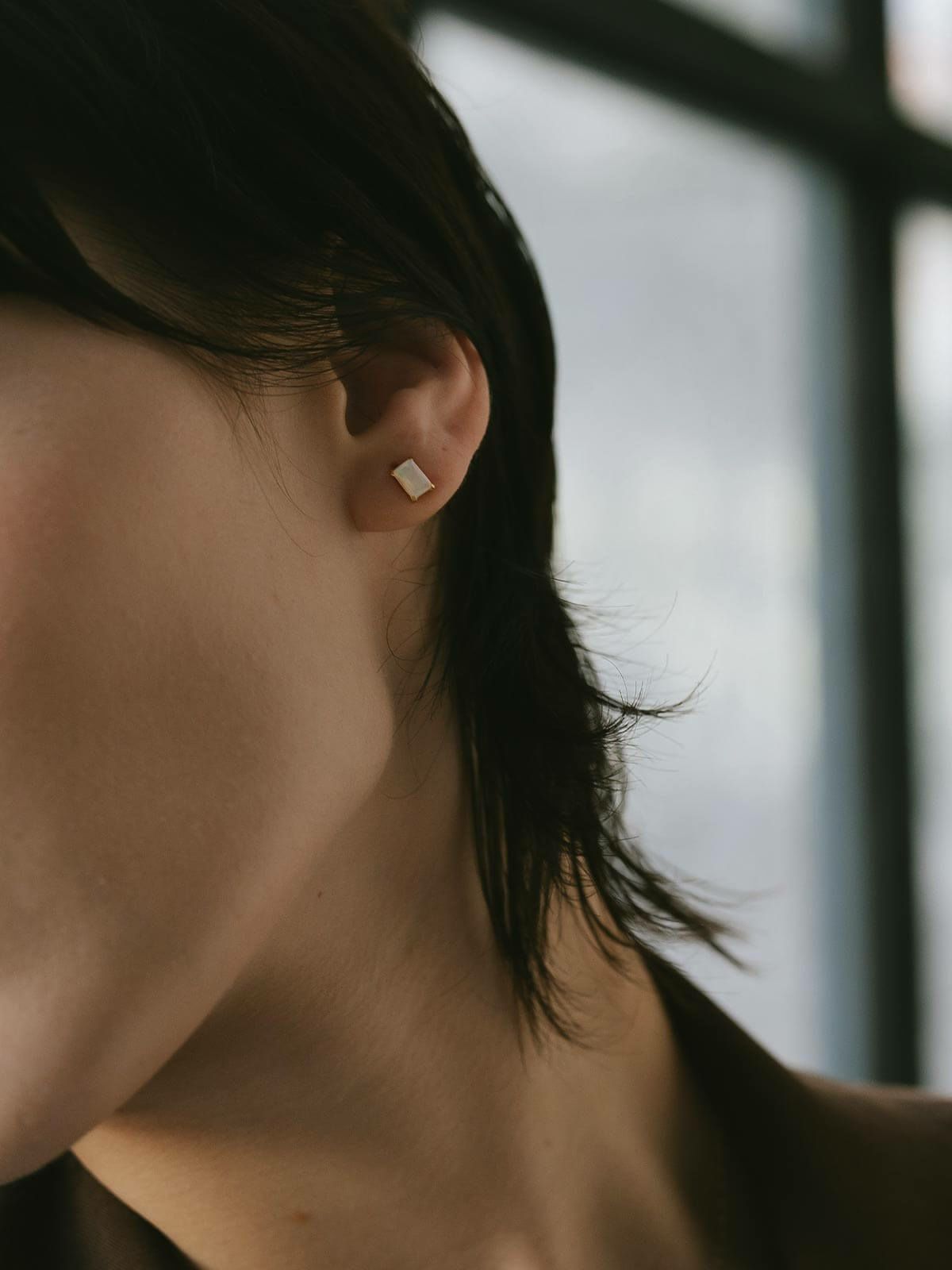 オパール 天然石 ピアス 10K 金属アレルギー 対応 【tetra-iris テトラ・イリス】 かわいい ピアス 10金 k10 色ーゴールド オパール 大きめ ピアス 小ぶり 大人 おしゃれ ピアス シンプル 大ぶり 誕生石 エレガント 石 パワーストーン お守り 繊細