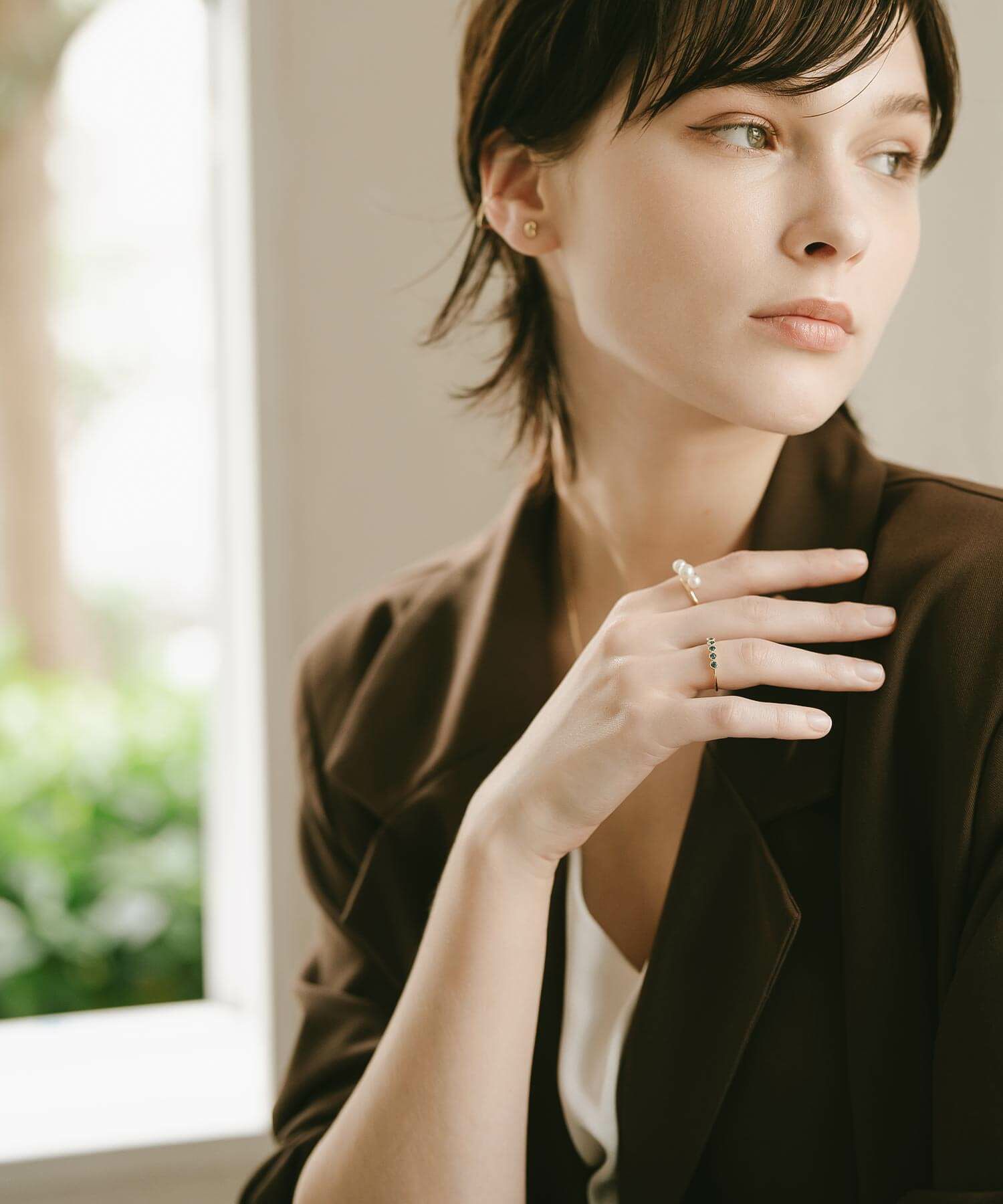 真珠 淡水パール リング レディース おしゃれ ピンキー 10k 指輪 細い 【perle-dini ペルル・ディニ】 3連 パール 指輪 レディース アレルギー対応 シンプル 真珠 指輪 冠婚葬祭 淡水真珠 真珠指輪 パール指輪 きれいめ フォーマル アクセサリー ジュエリー 大人可愛い