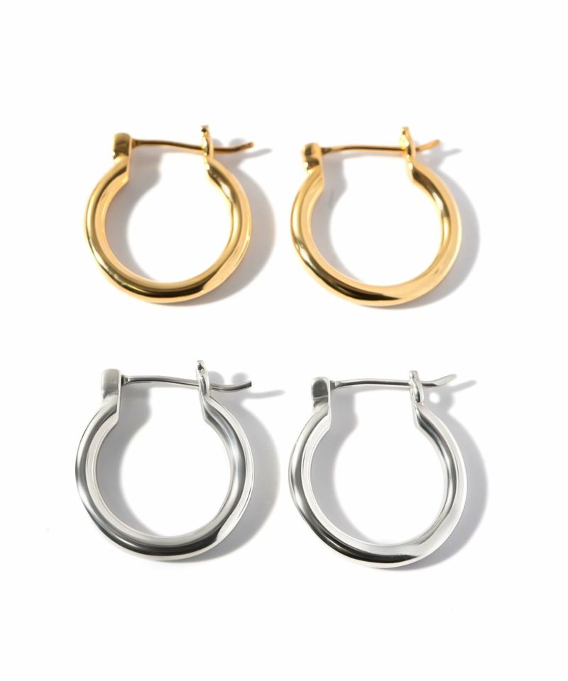 フープ ピアス 小さめ 【orifar-hoop オリファール・フープ】 つけっぱなし フープピアス 金属アレルギー対応 シルバー925 K18仕上げ シンプル フープイヤリング 直径15mm