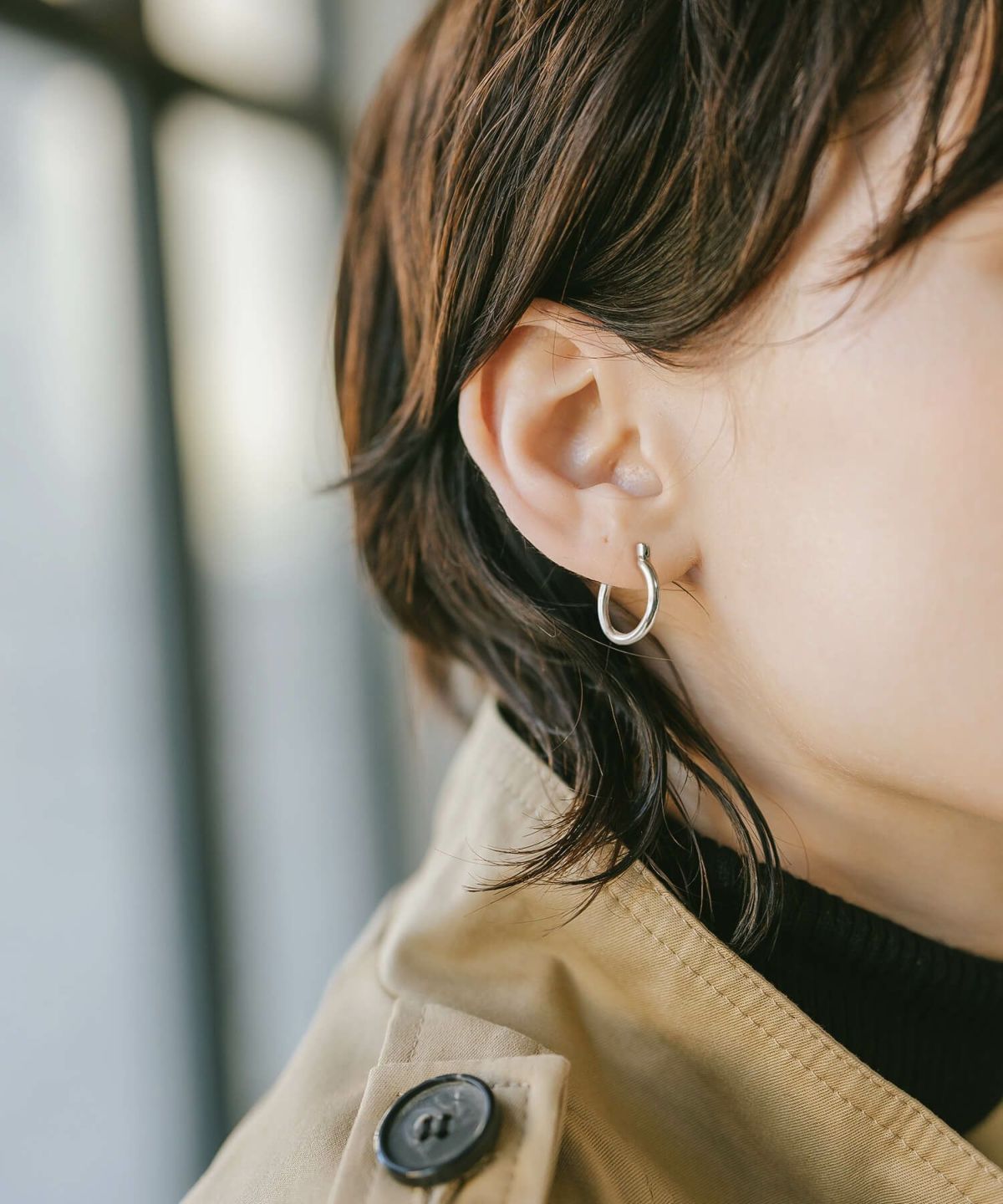 フープ ピアス 小さめ 【orifar-hoop オリファール・フープ】 つけっぱなし フープピアス 金属アレルギー対応 シルバー925 K18仕上げ シンプル フープイヤリング 直径15mm