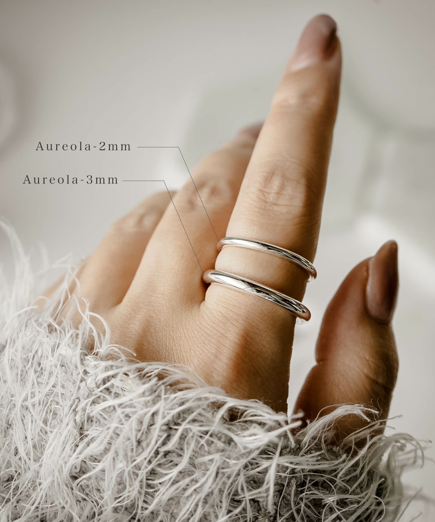 指輪 レディース シルバー リング 925 シルバーリング 【AUREOLA アウレオラ2mm】重ね付け 人差し指 中指 親指 金属アレルギー 対応 つけっぱなし おしゃれ ゴールド ラウンド 丸 シンプル レディースジュエリー アクセサリー プレゼント ギフト