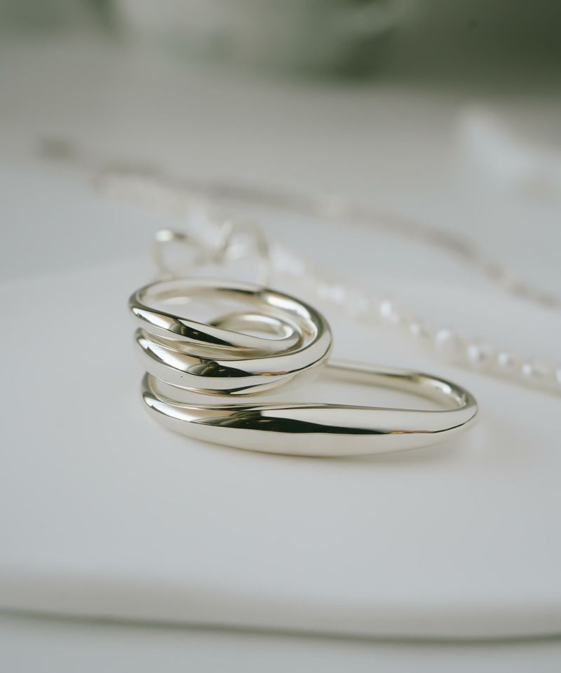 シルバー925 リング ゴールド ダブルフィンガーリング 大ぶり レディース ブランド