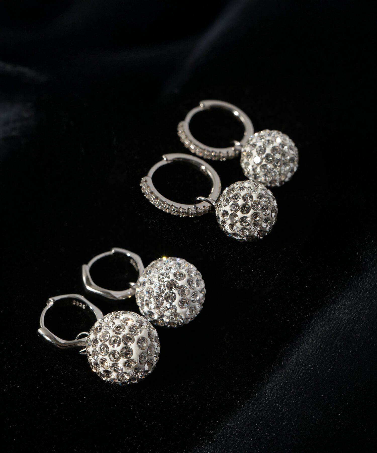 フープピアス 大ぶり クリスタルパヴェ DODONA HOOP -ドドナ・フープ