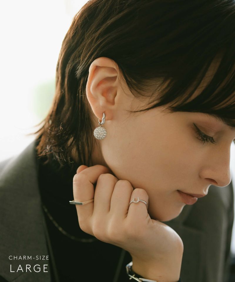 フープピアス 大ぶり クリスタルパヴェ DODONA HOOP -ドドナ・フープ