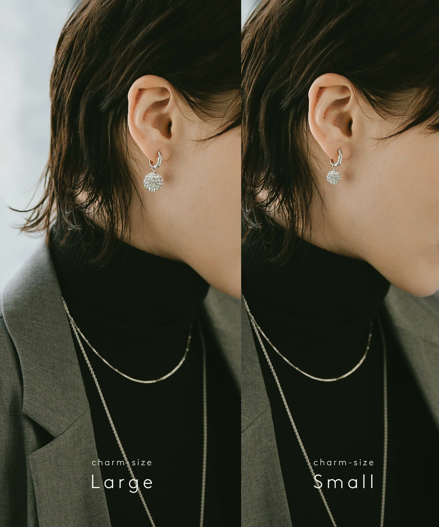 D.O.D. シルバー フープピアス フープピアス 大ぶり クリスタルパヴェ DODONA HOOP -ドドナ・フープ