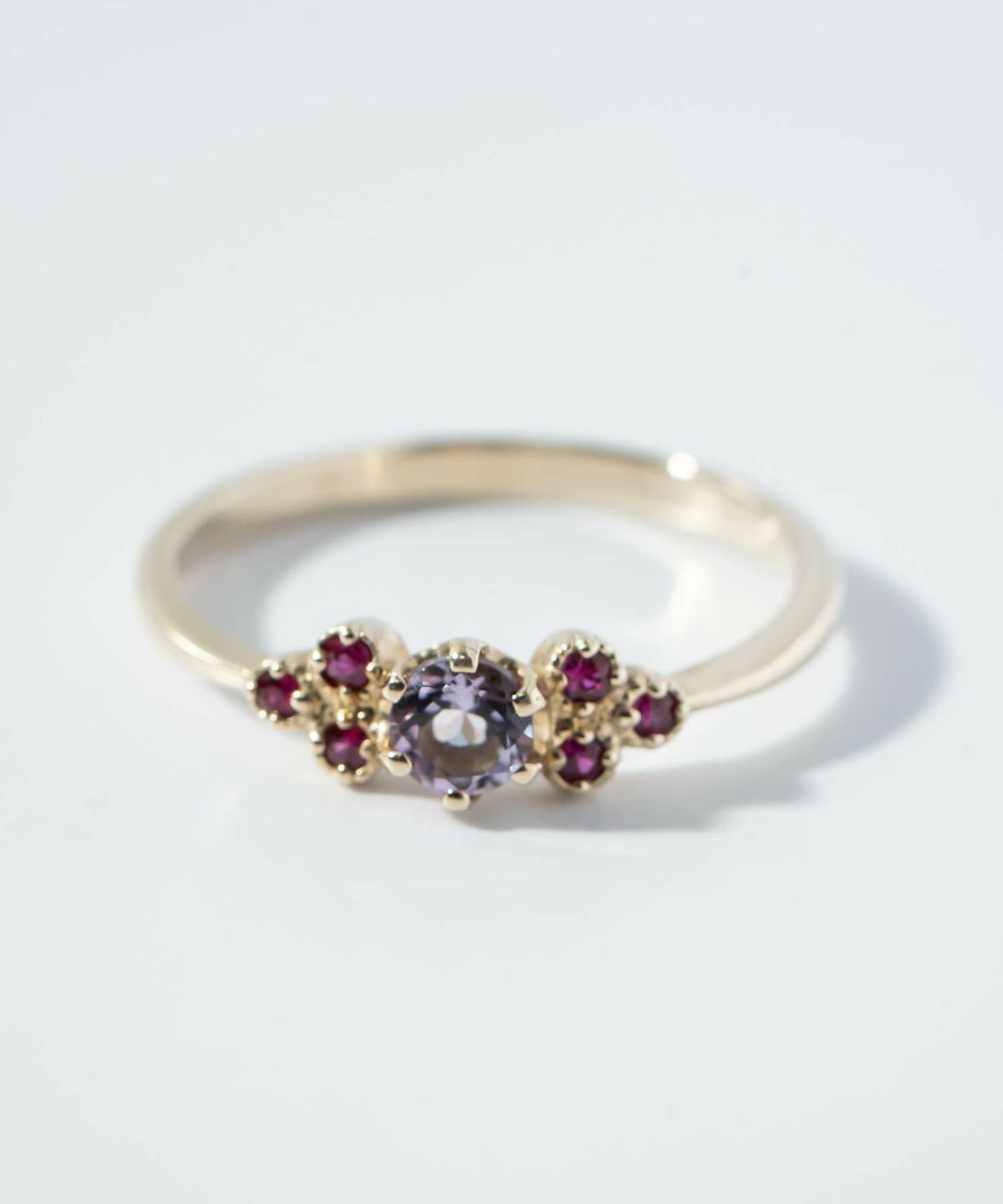 クローバー 天然石 リング おしゃれ 指輪 ゴールド レディース k10 極細 【terra-clava テラ・クラファ】 お守り 誕生石 リング ルビー アメジスト ブルートパーズ シトリン ジュエリー 地金 アクセサリー ブランド 10金 リング 細身 10k イエローゴールド