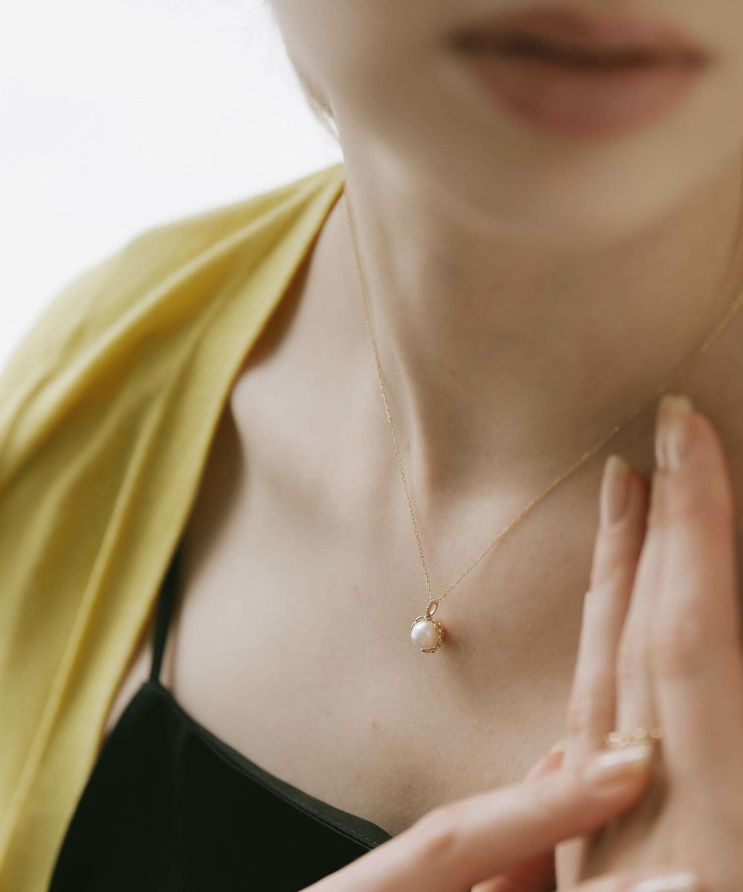 パール ネックレス 40cm レディース シンプル 【perle-fiore ペルル